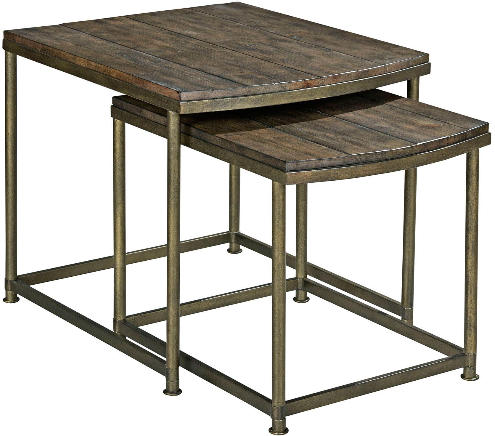 Hammary Leone Nesting End Table with Antique Brass Base Johnny