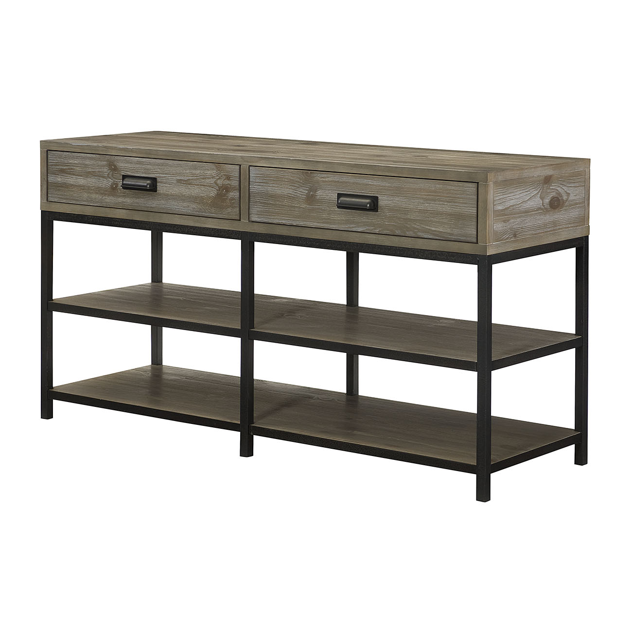 Hammary Naomi 56" Entertainment Console with Shelves and Drawer Storage
