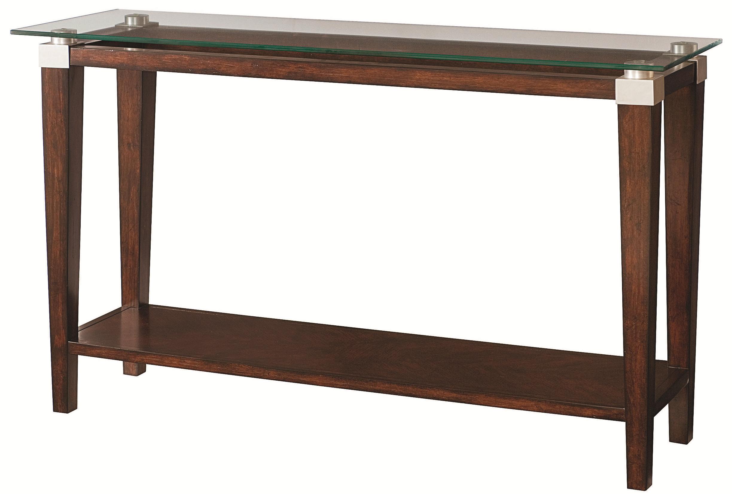 Hammary Solitaire Contemporary Sofa Table with Glass Top Darvin