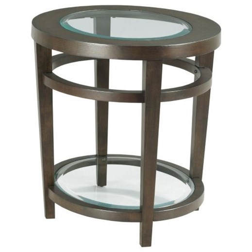 Hammary Urbana 880918 Transitional Oval End Table with Glass Top