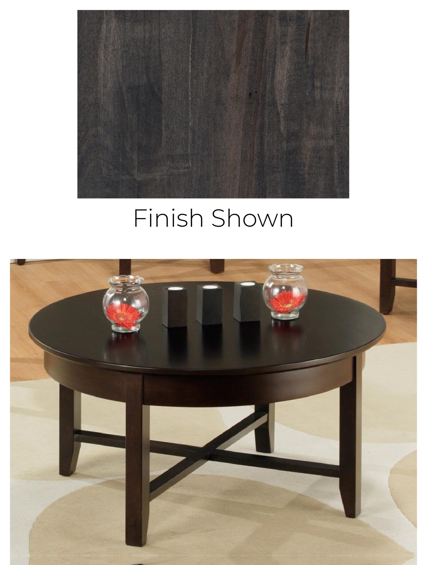 Demilune Solid Maple Round Coffee Table Furniture and