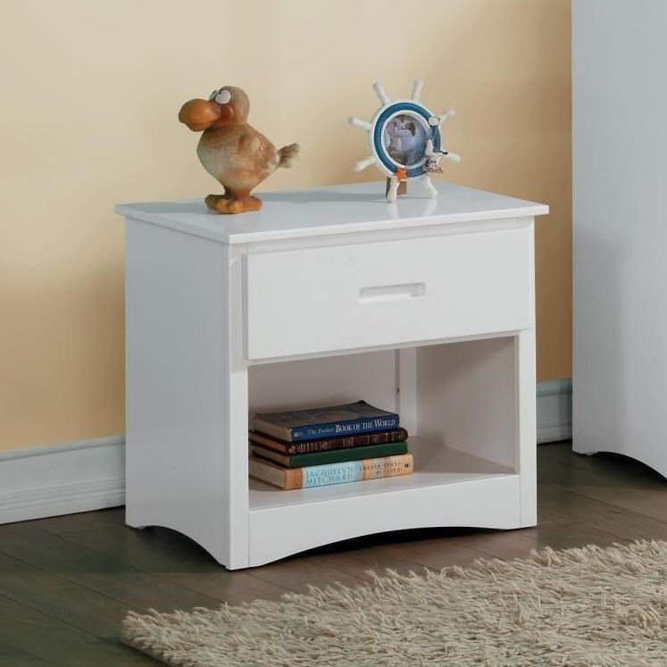 Home Style White Casual Nightstand with Shelf Walker's Furniture