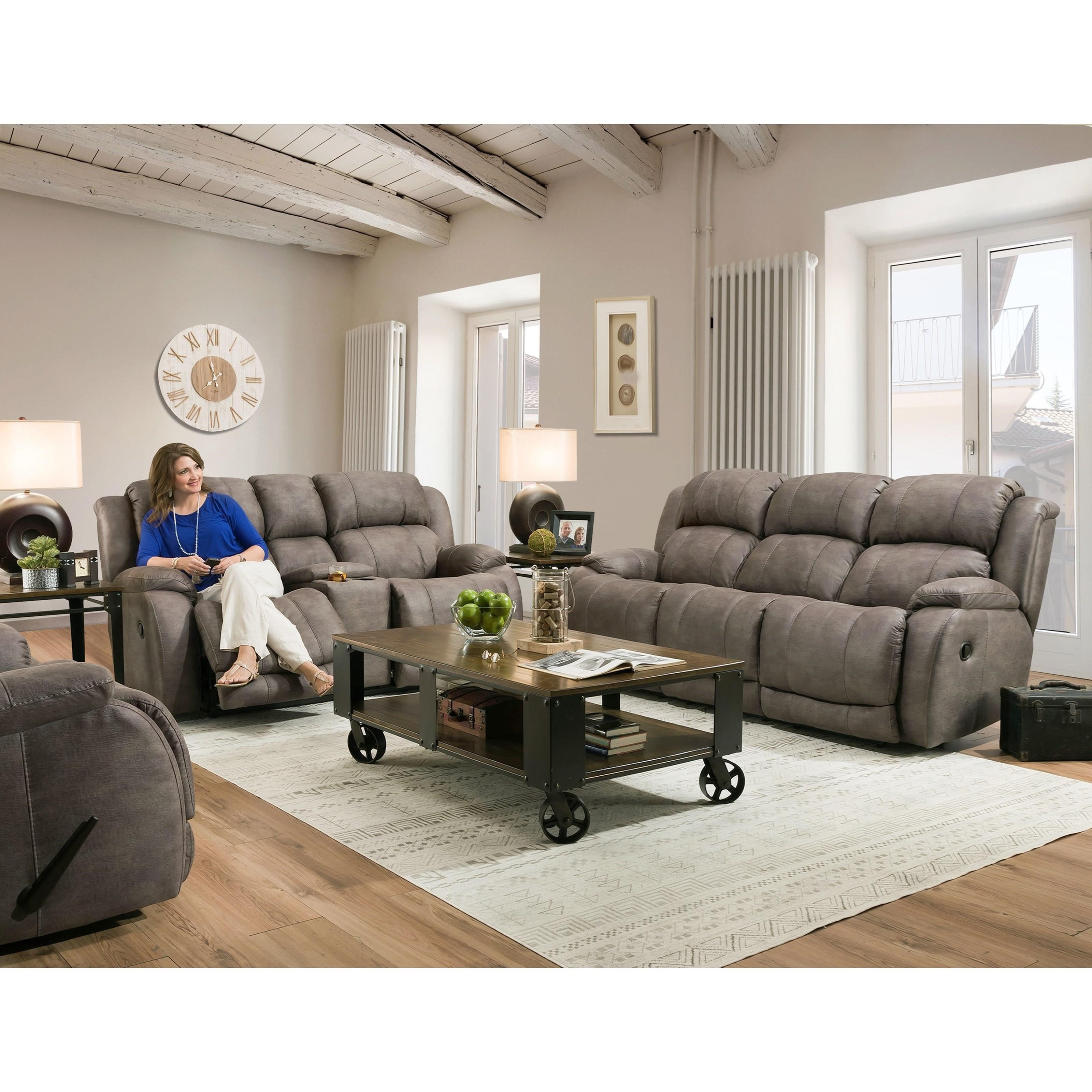 HomeStretch 177 Dual Reclining Sofa with "Scoop" Seating System