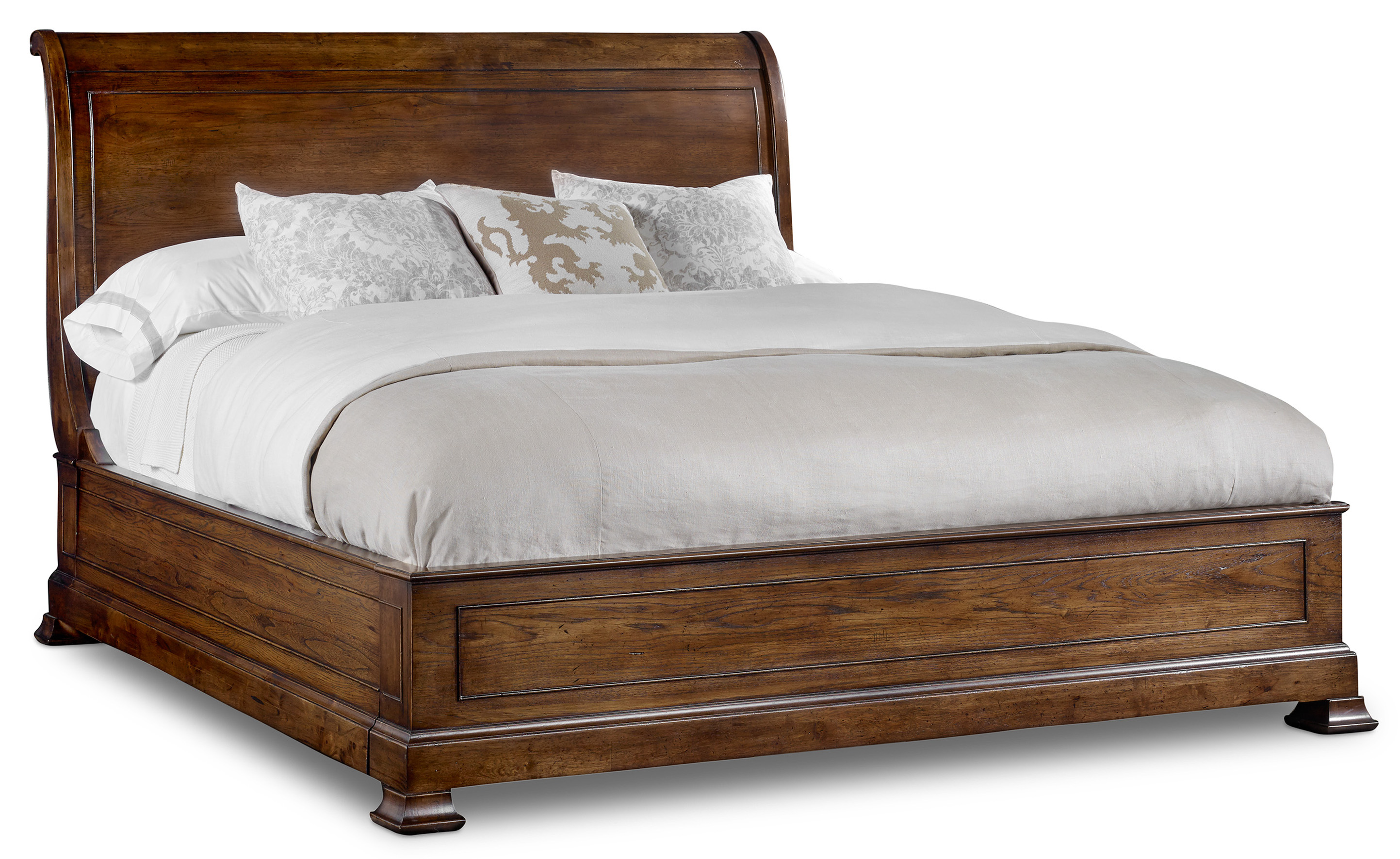 Hooker Furniture Archivist Cal King Sleigh Bed with Platform Footboard