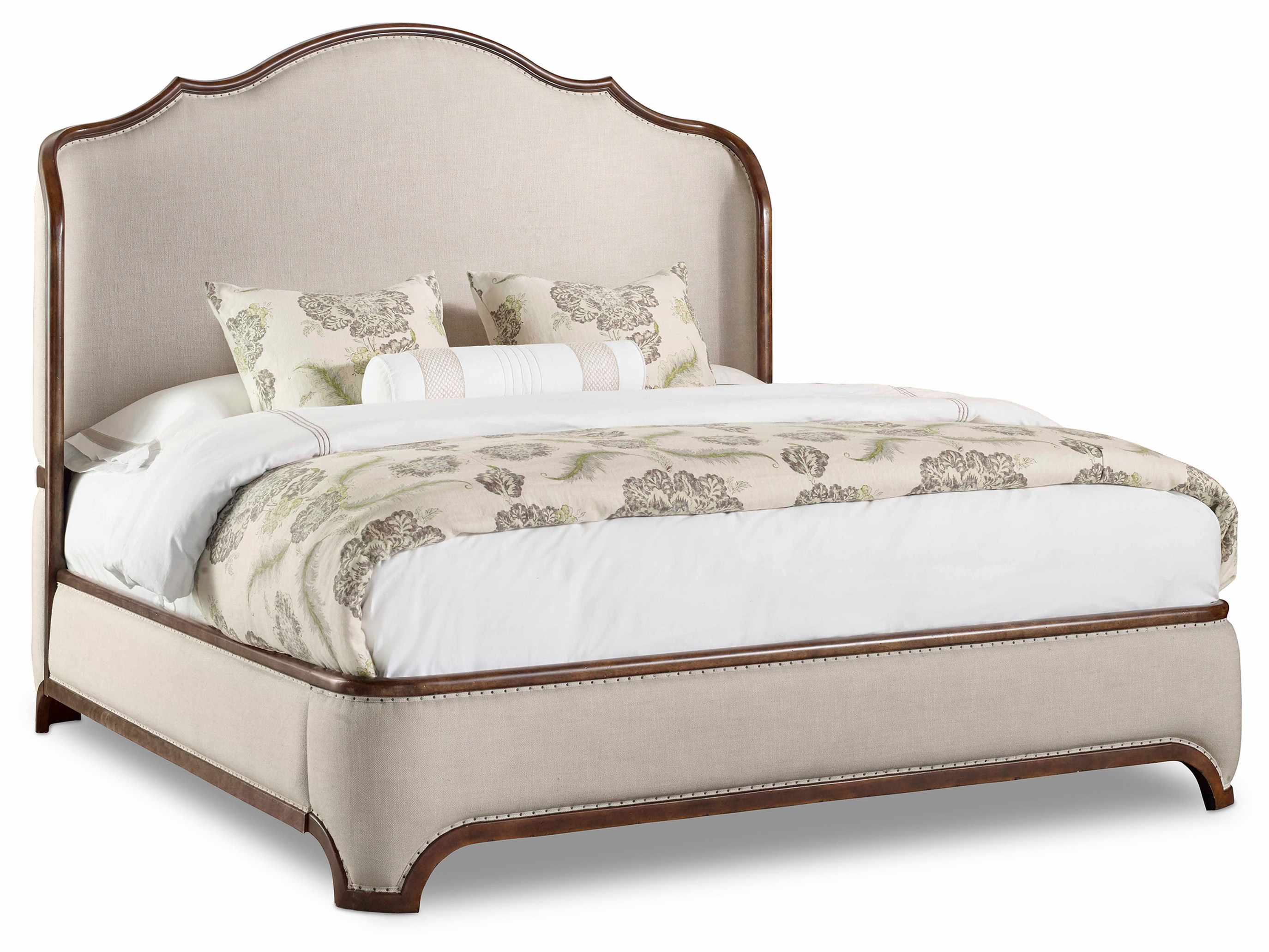Hooker Furniture Archivist Queen Upholstered Platform Shelter Bed with