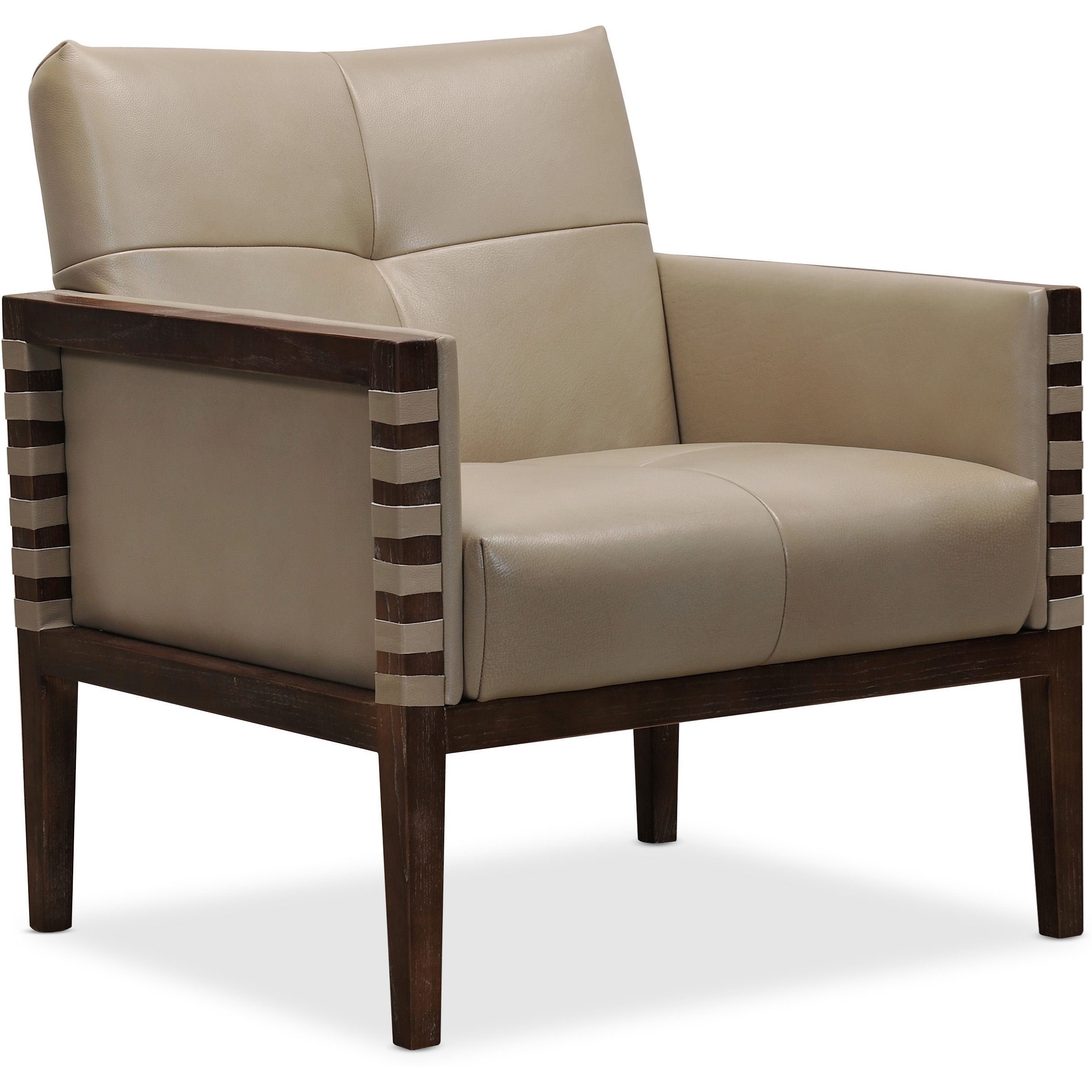 Hamilton Home Carverdale Contemporary Leather Club Chair with Wood