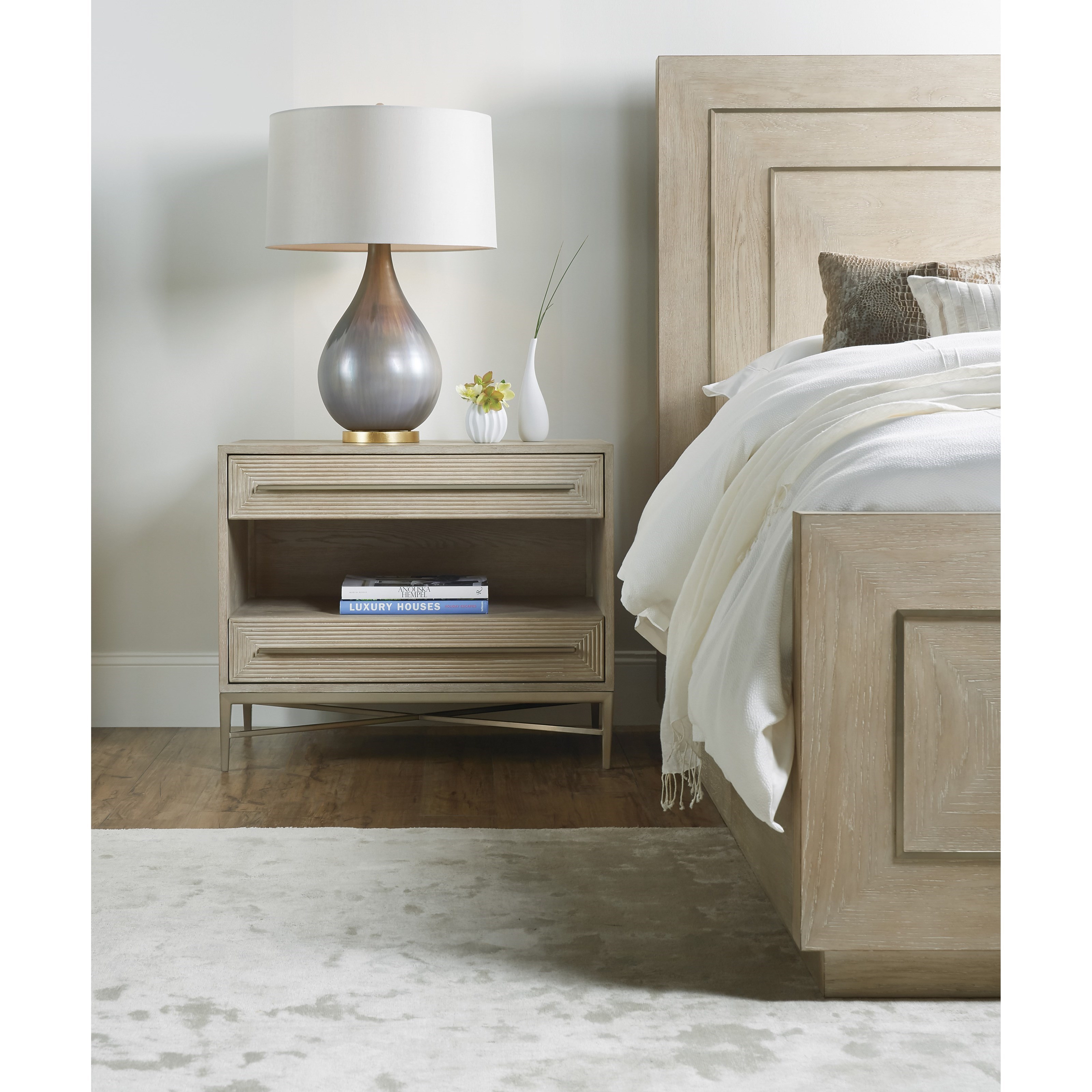Hooker Furniture Cascade Contemporary Nightstand with USB Port Find Your Furniture Nightstands