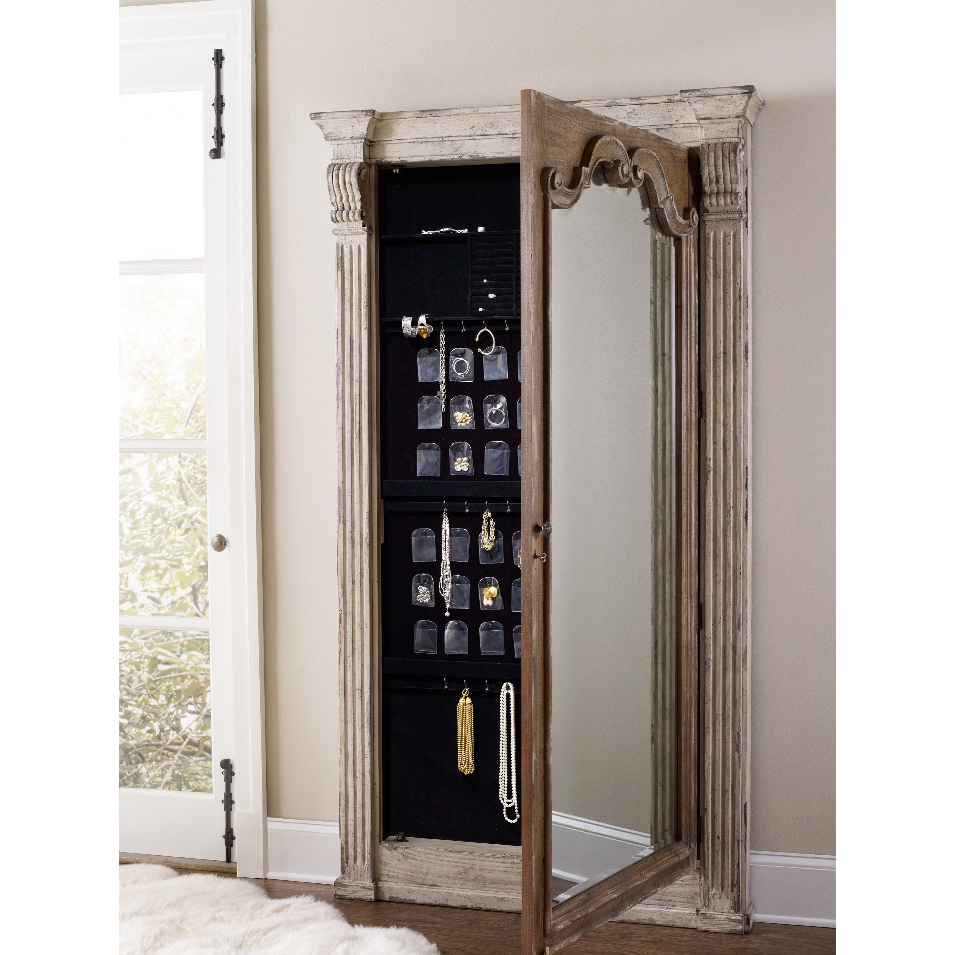 Hooker Furniture Chatelet 535150003 Floor Mirror with Jewelry Armoire