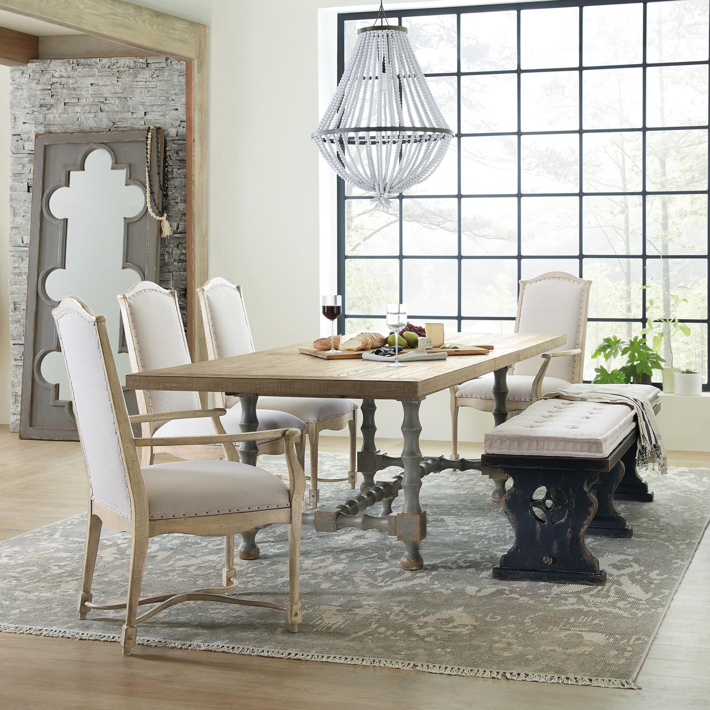 6-Piece Table and Chair Set with Bench