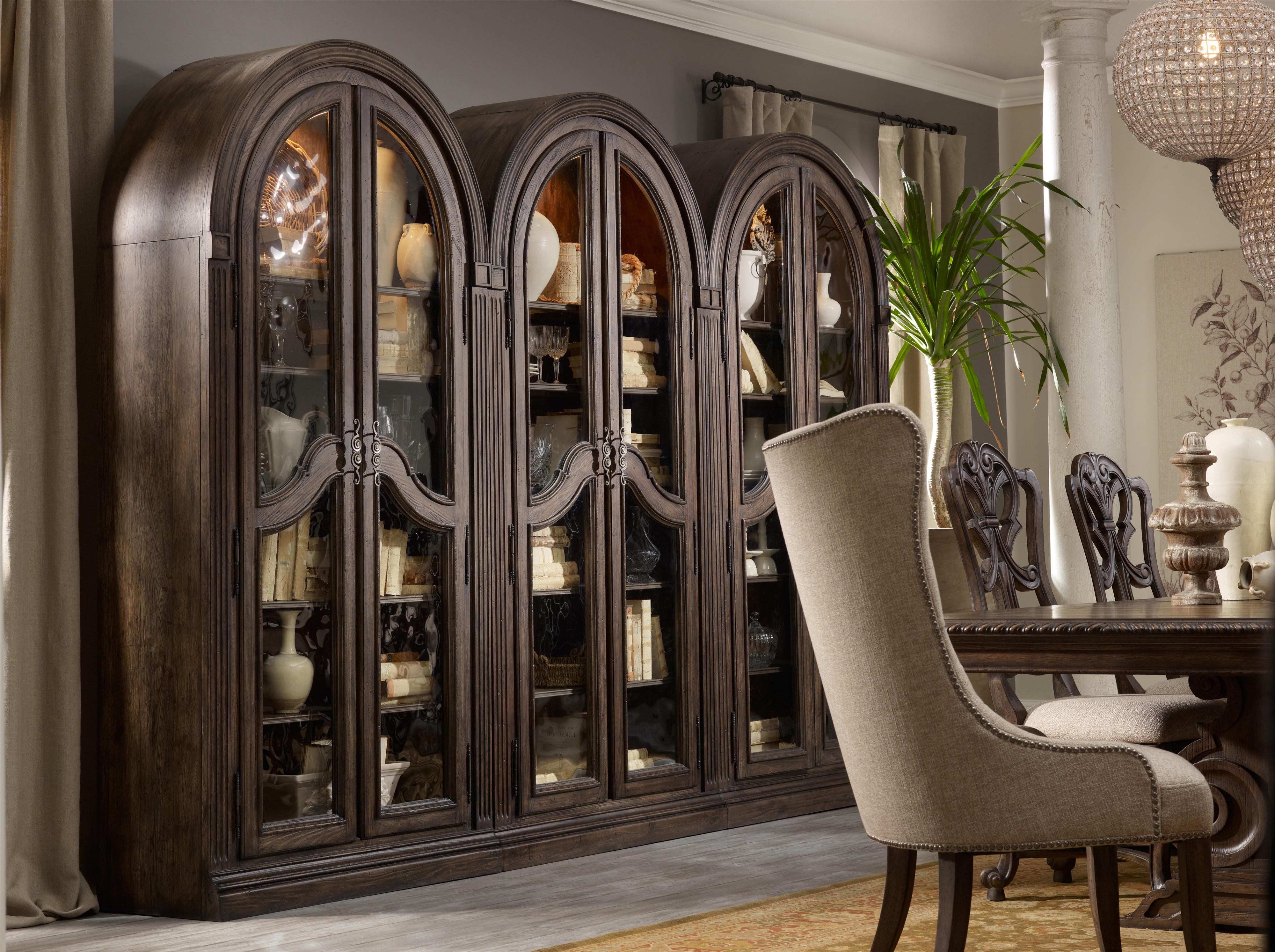 Hamilton Home Rhapsody Bunching Curio with Seeded Glass Doors