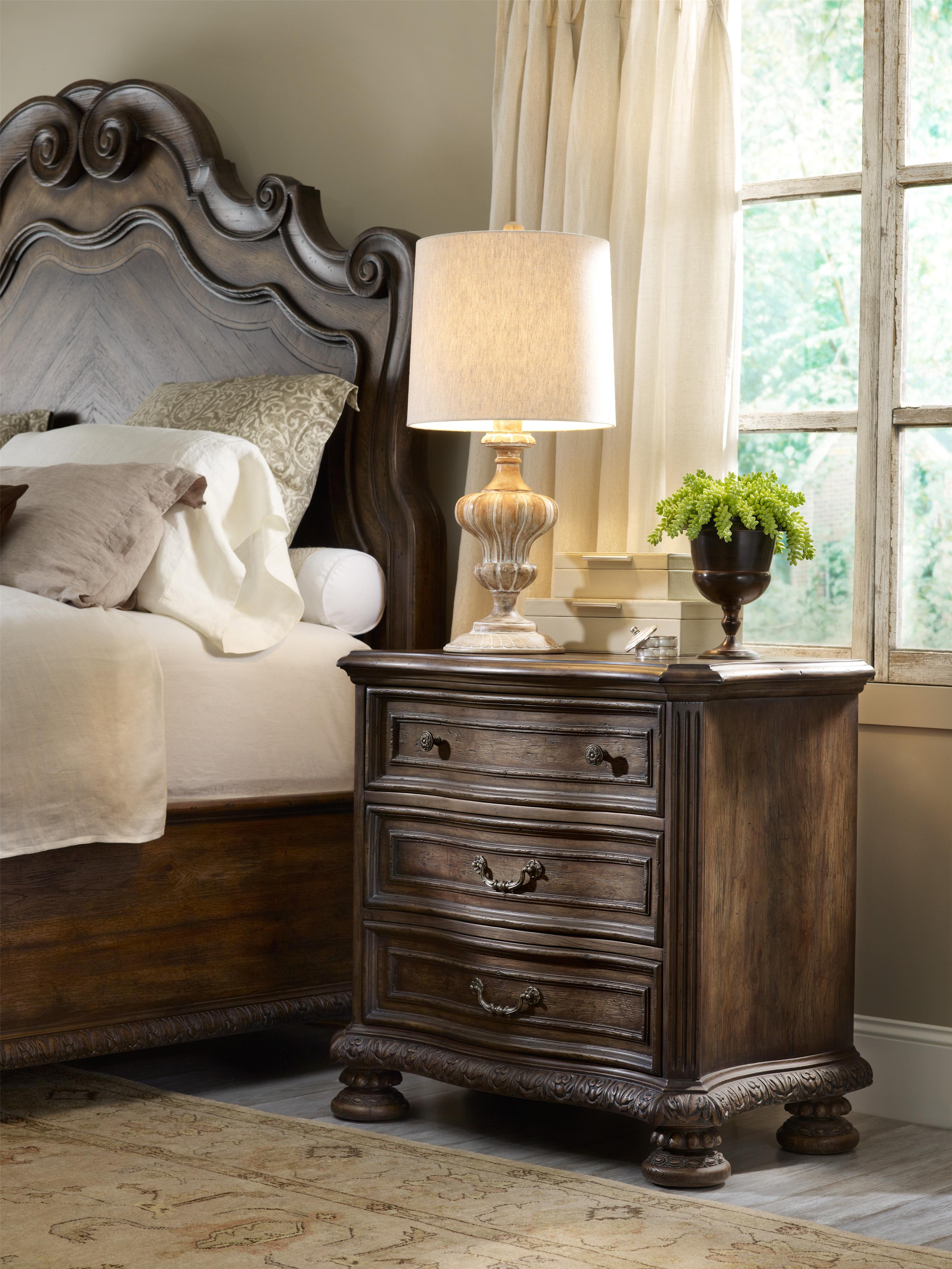 Hooker Furniture Rhapsody 507090016 Three Drawer Nightstand with Touch