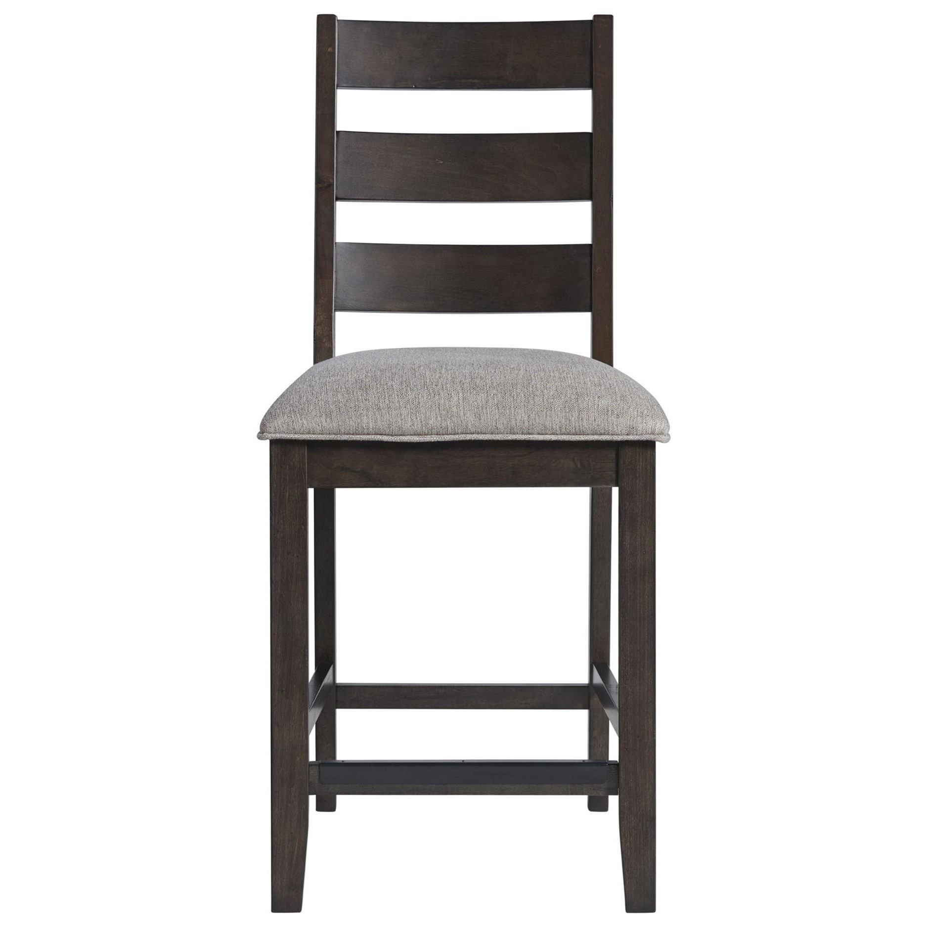 Intercon Beacon Transitional Counter Height Ladder Back Stool with Upholstered Seat Sheely's