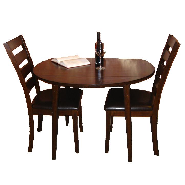 Kona 3 Piece Drop Leaf Dining Table And Ladder Back Side