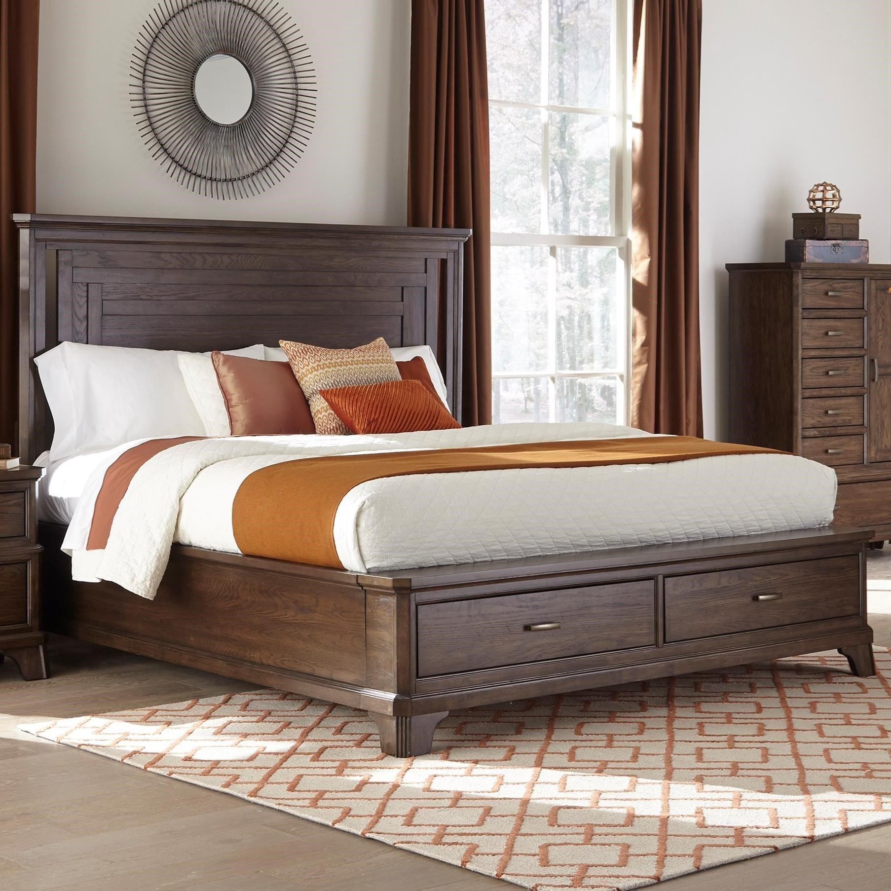VFM Signature Telluride Transitional King Bed with Footboard Storage