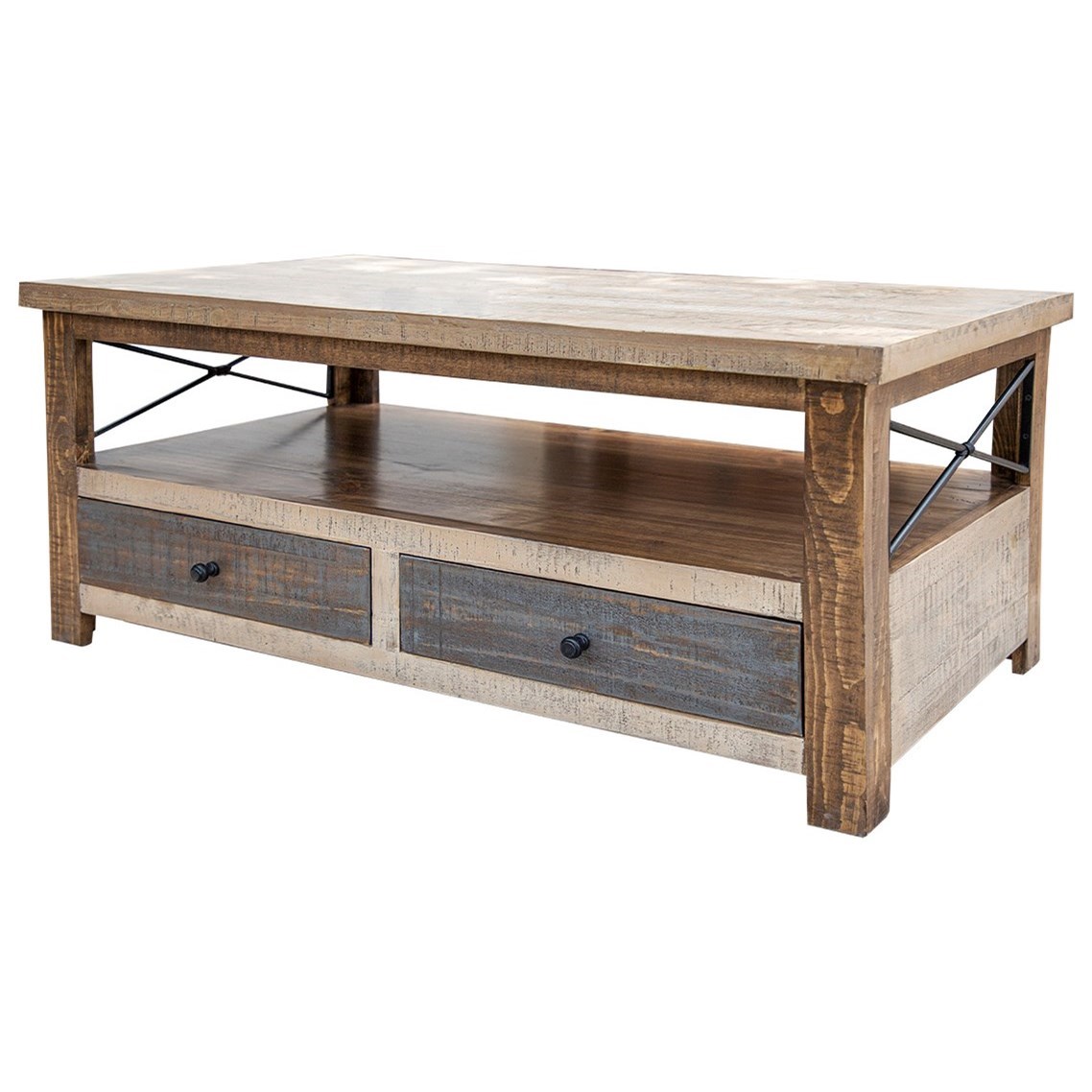 International Furniture Direct Andaluz IFD1801CKT Rustic Cocktail Table