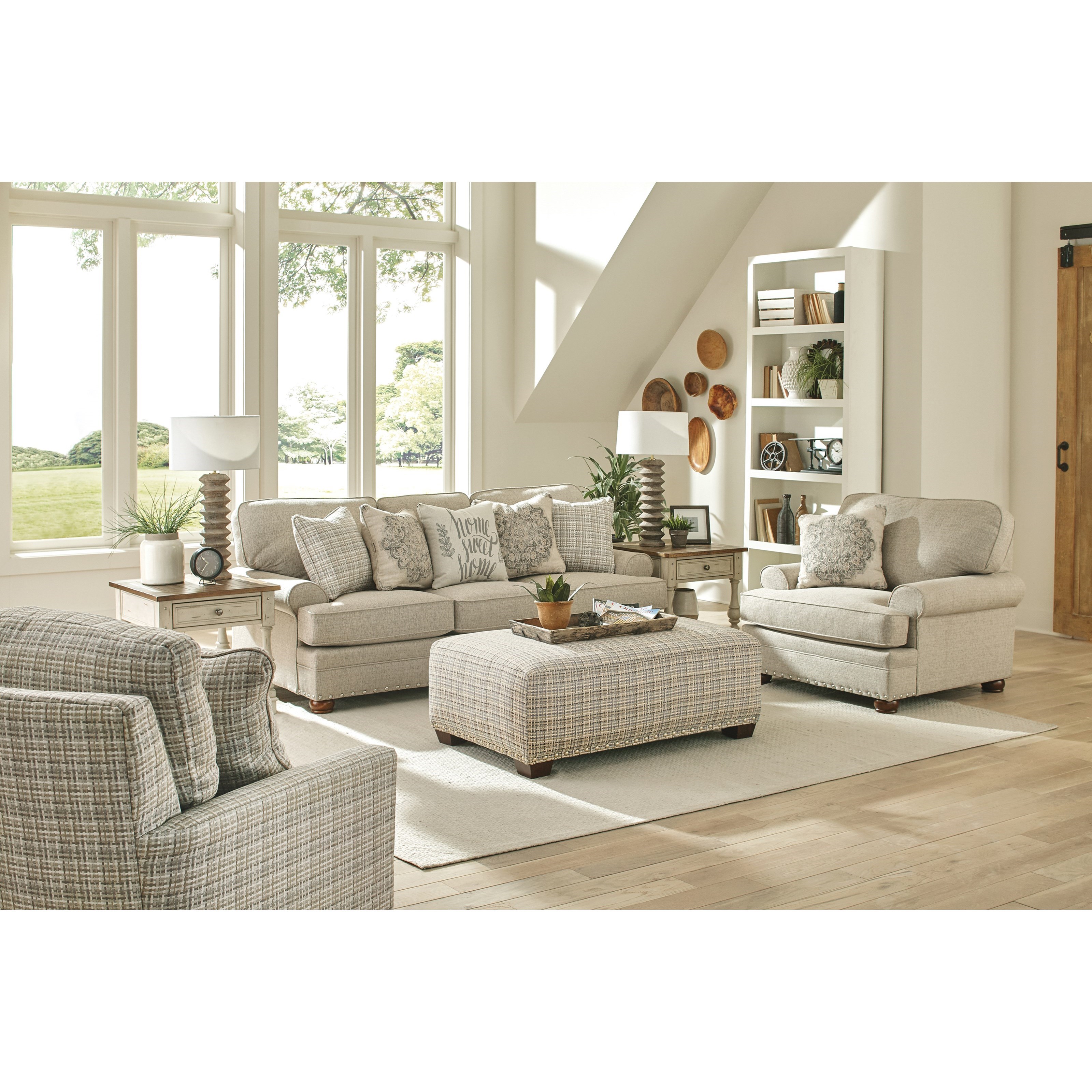 Jackson Furniture Farmington Farmhouse Sofa with Nailhead Trim