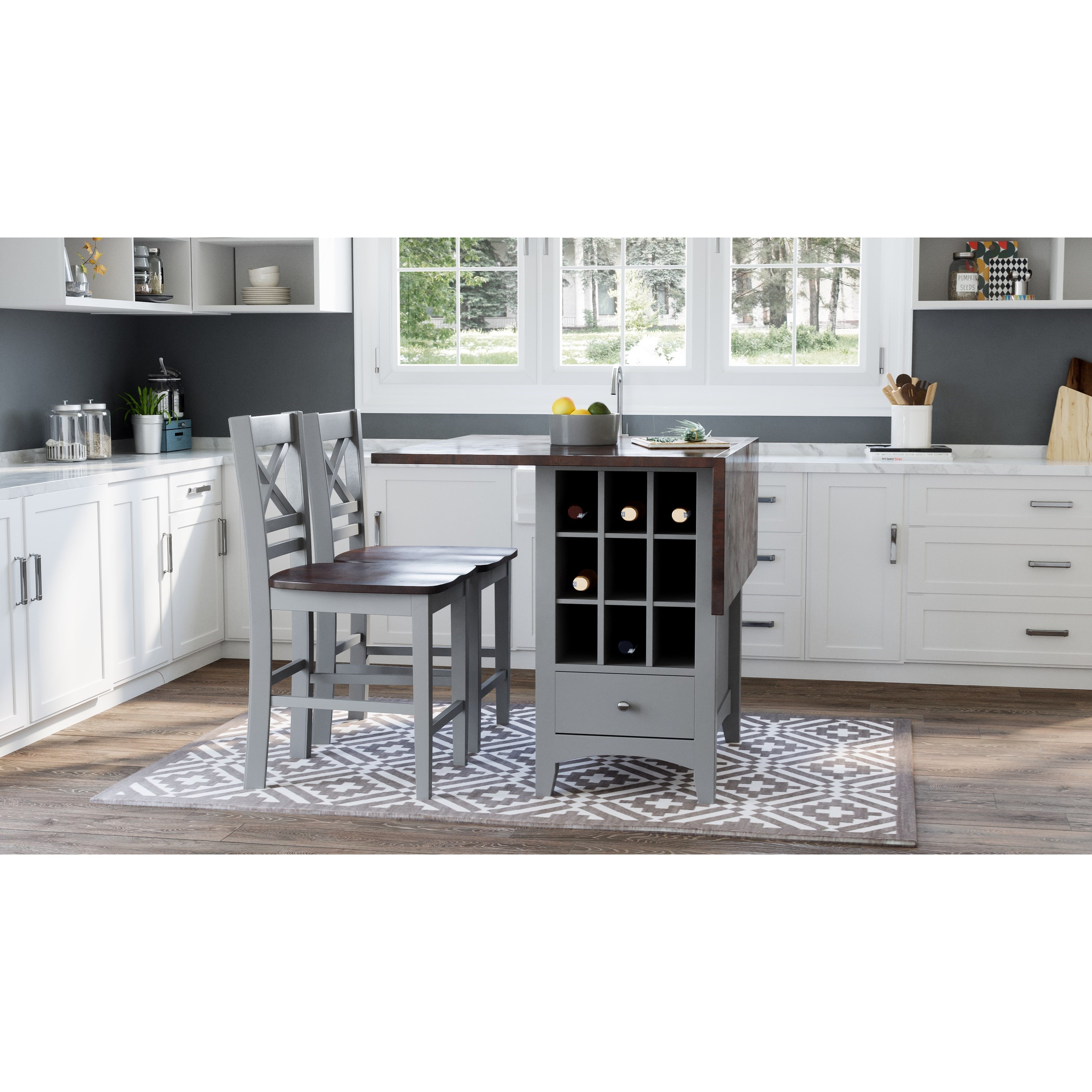 Asbury Park 3-Piece Counter Height Table and Stool Set