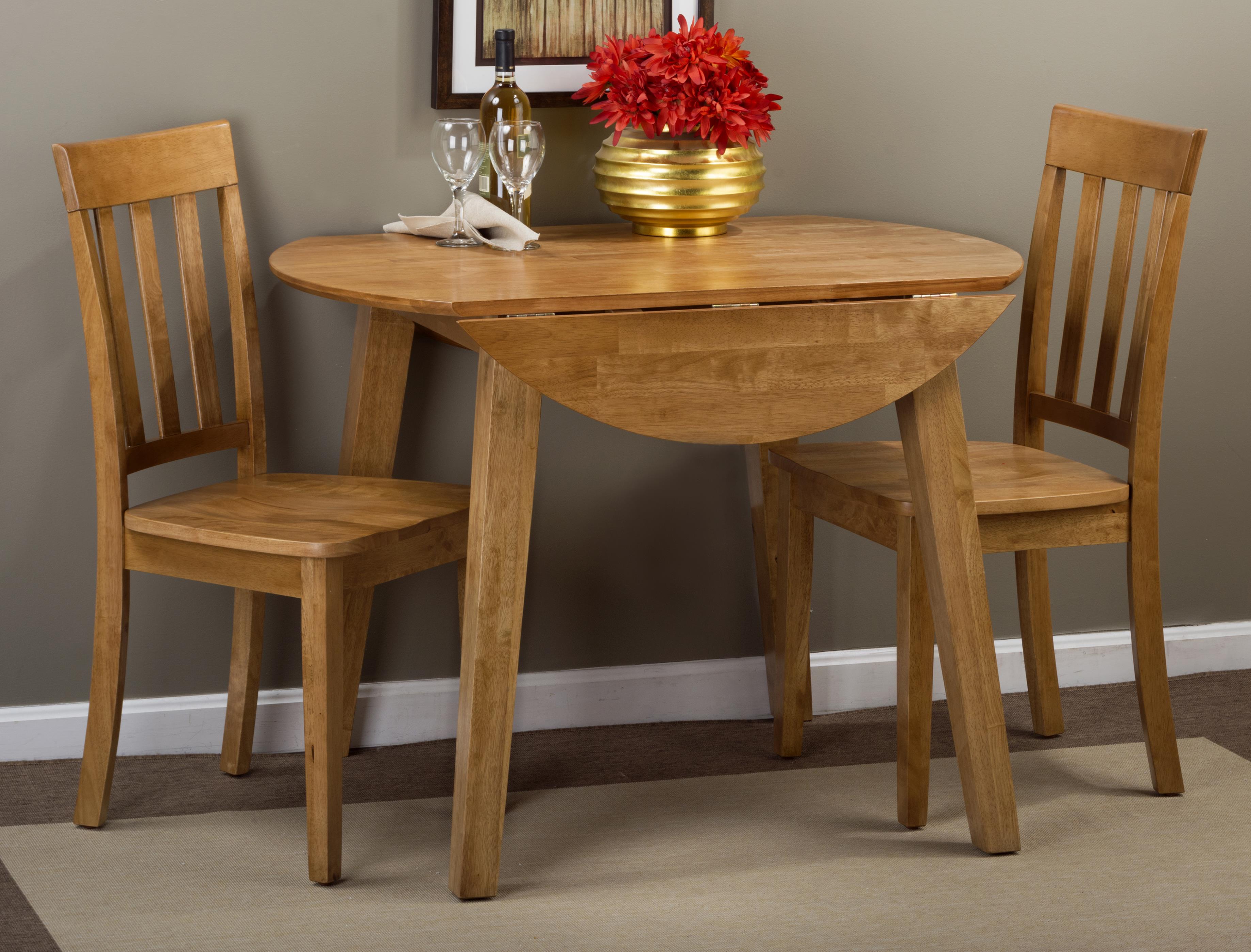 Jofran Simplicity Round Table and 2 Chair Set (with Slat Back Chairs