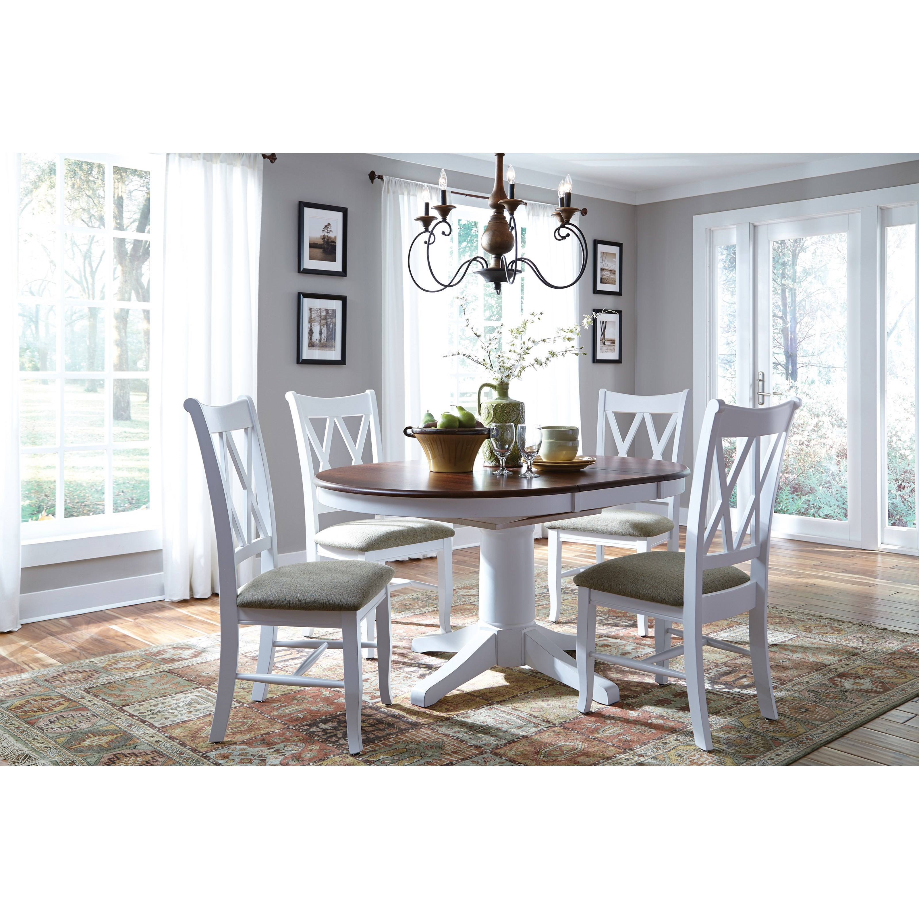 John Thomas SELECT Dining 5 Piece Dining Set with Double X Back Chairs