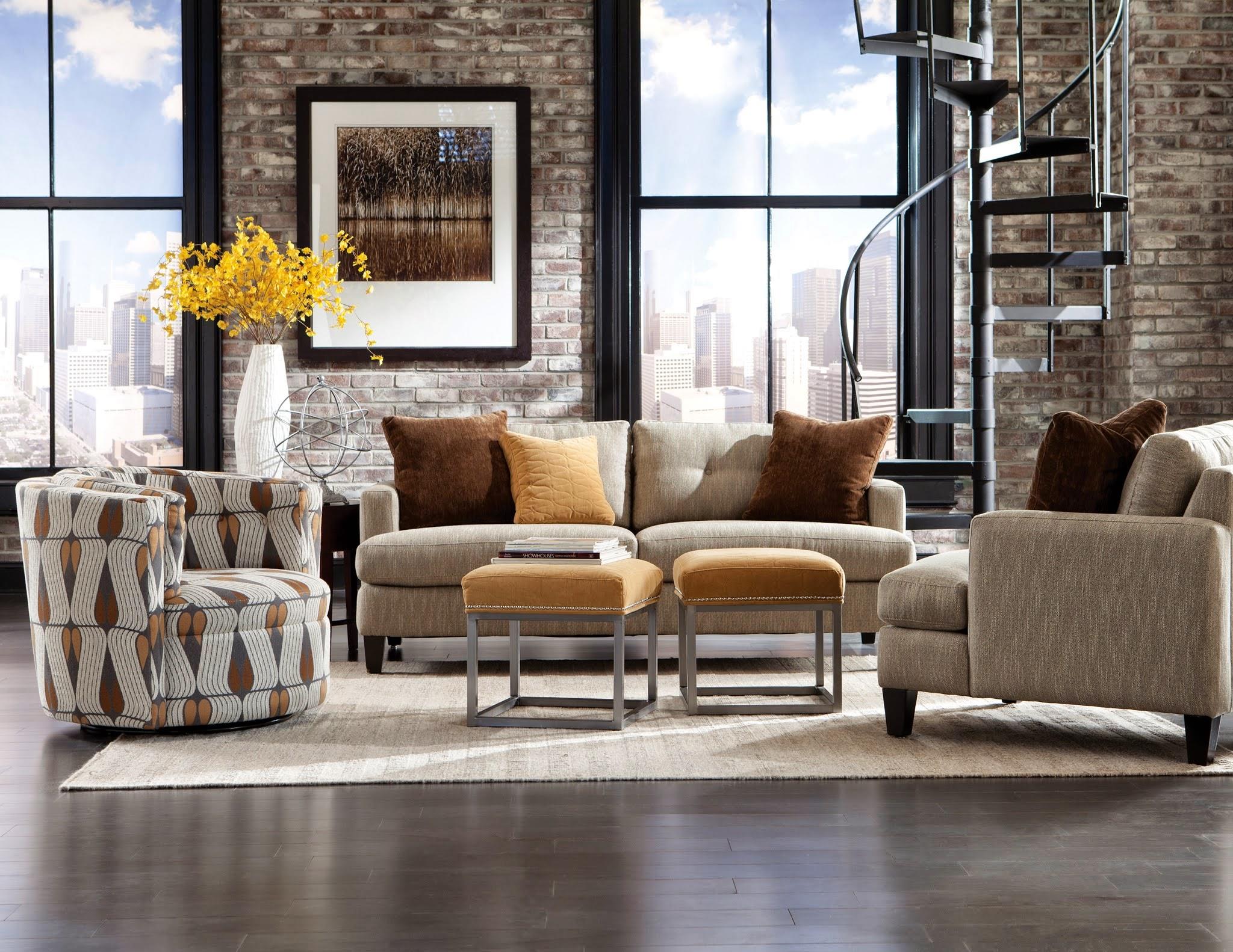 Jonathan Louis Mia Contemporary Swivel Chair with Track Arms Miskelly