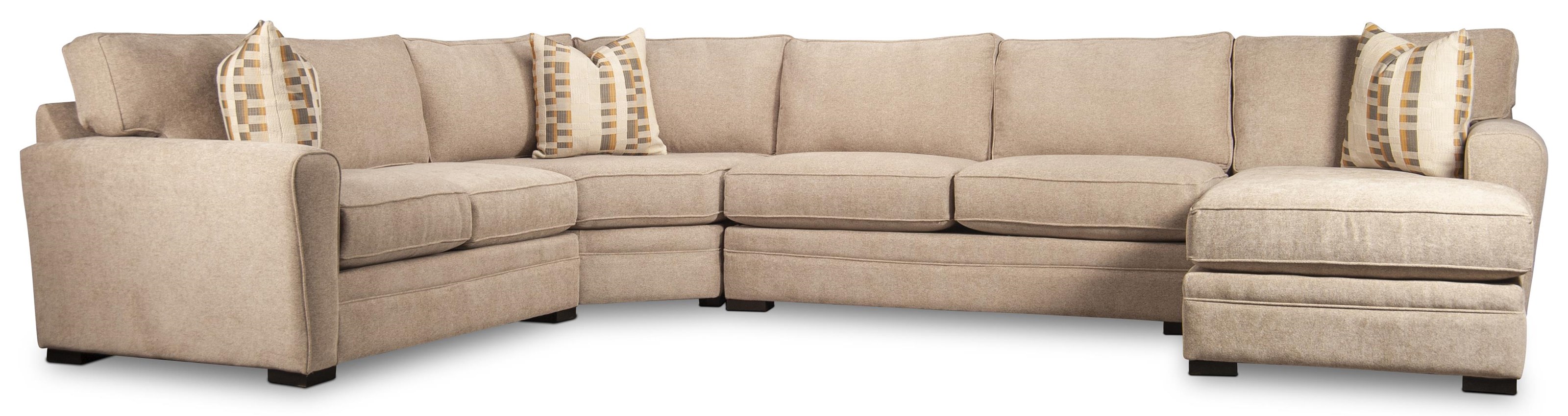 Jonathan Louis Lexie Sectional Sofa with Chaise and Accent Pillows Morris Home Sectional Sofas