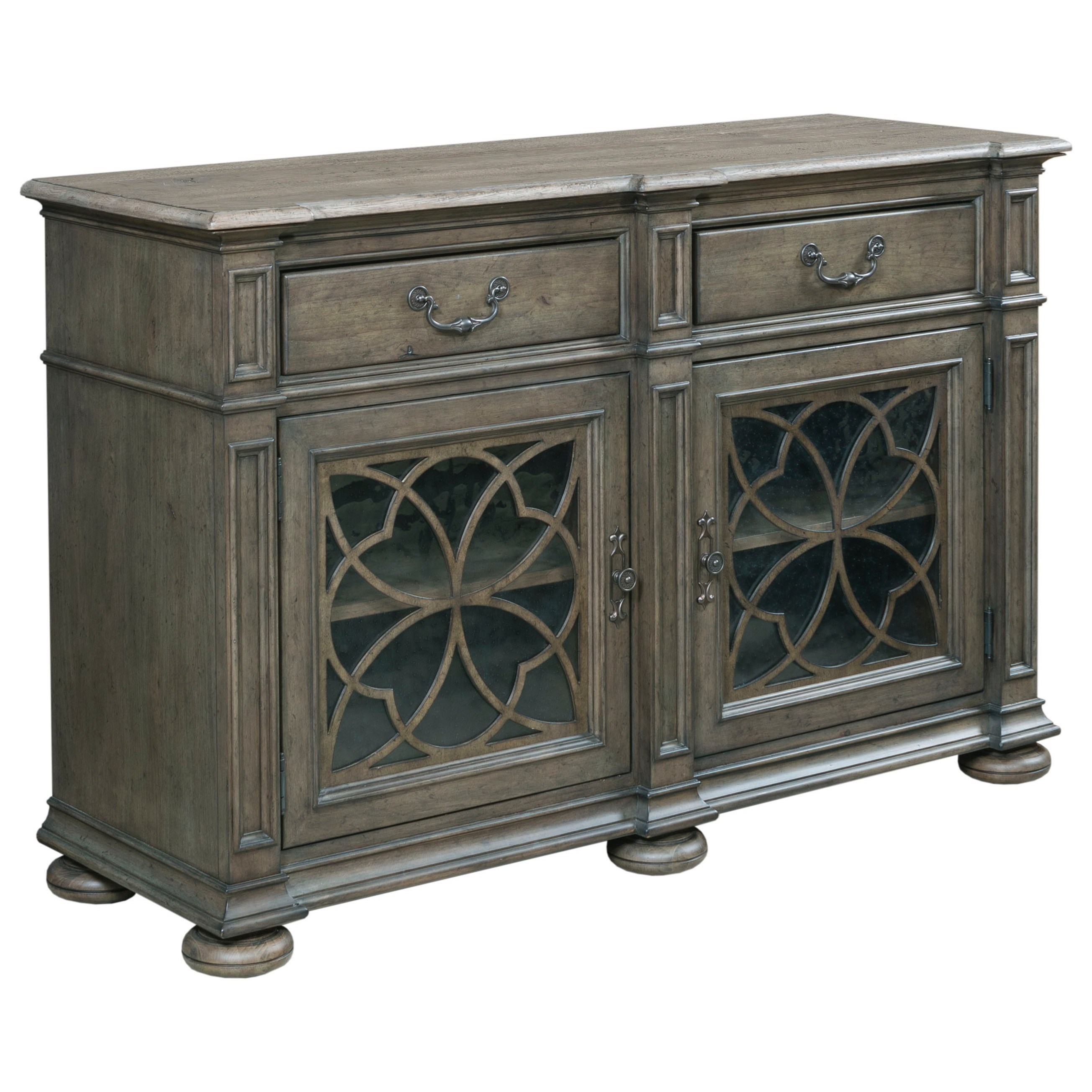 Kincaid Furniture Greyson Harper Two Door Buffet with Silverware Storage and Seed Glass Doors