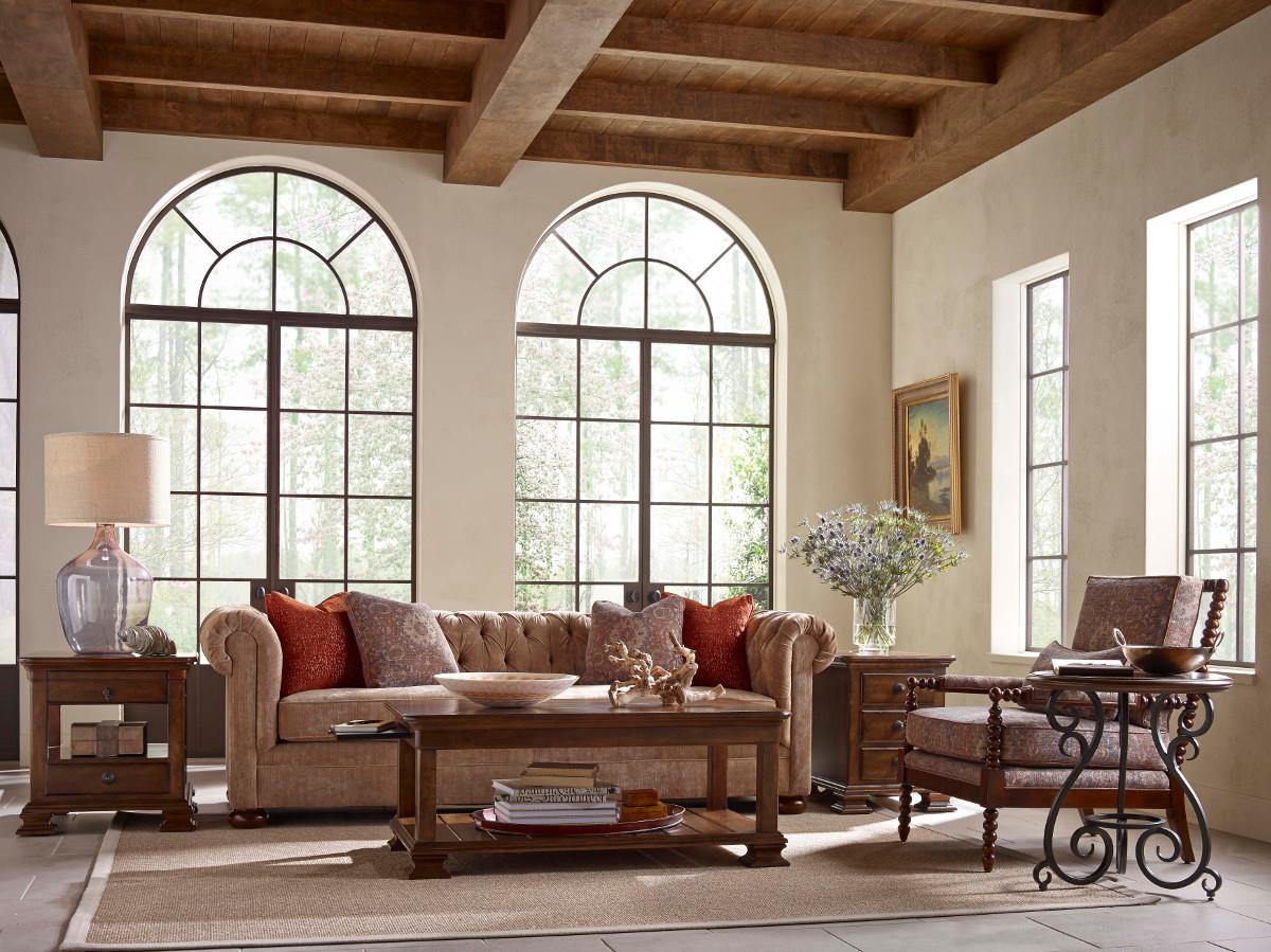 Kincaid Furniture Portolone Traditional Round Accent Table with Old