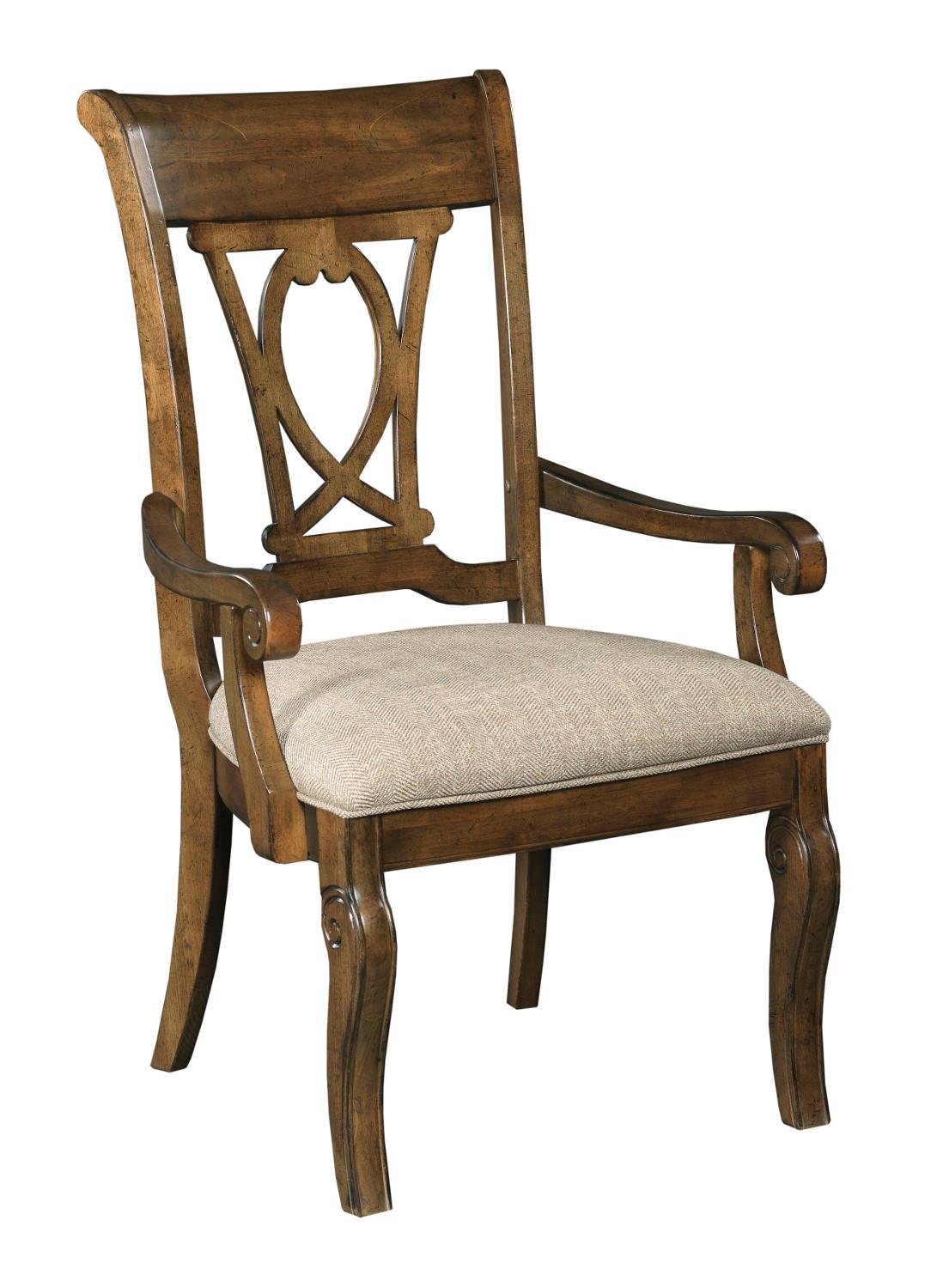 Kincaid Furniture Portolone Traditional Solid Wood Harp Back Arm Chair