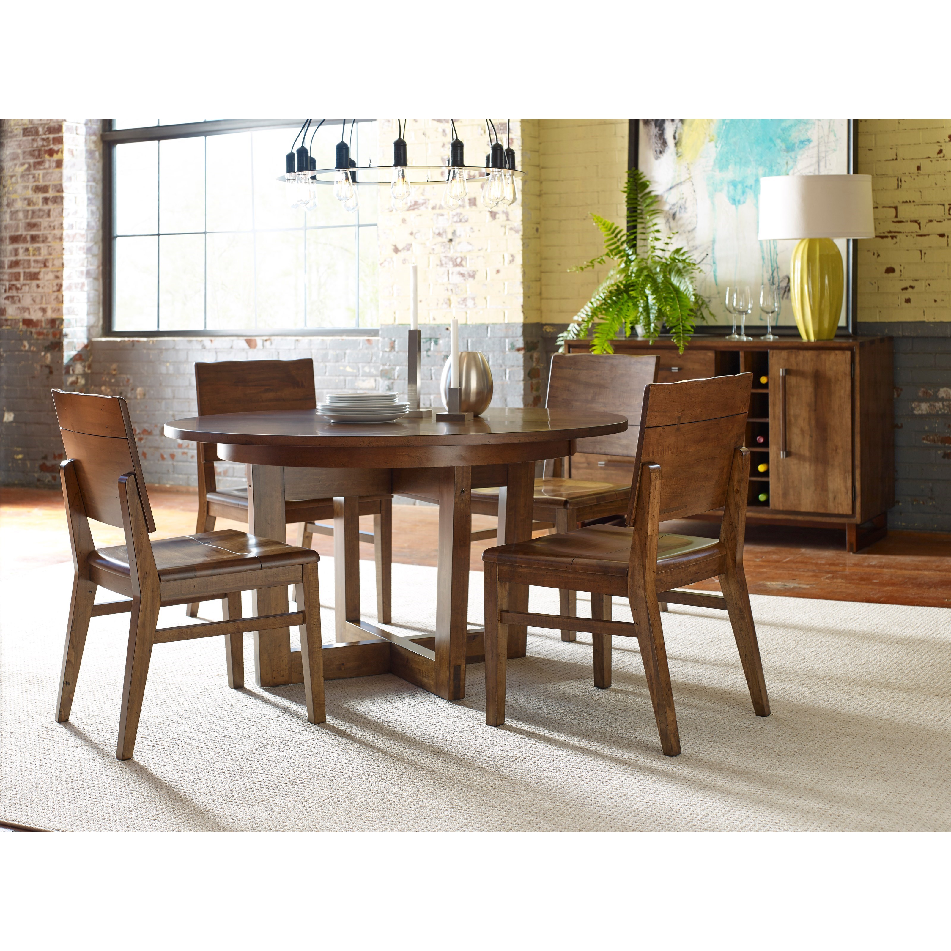 Kincaid Furniture Traverse Blacksmith Modern Craftsman 54" Round Dining