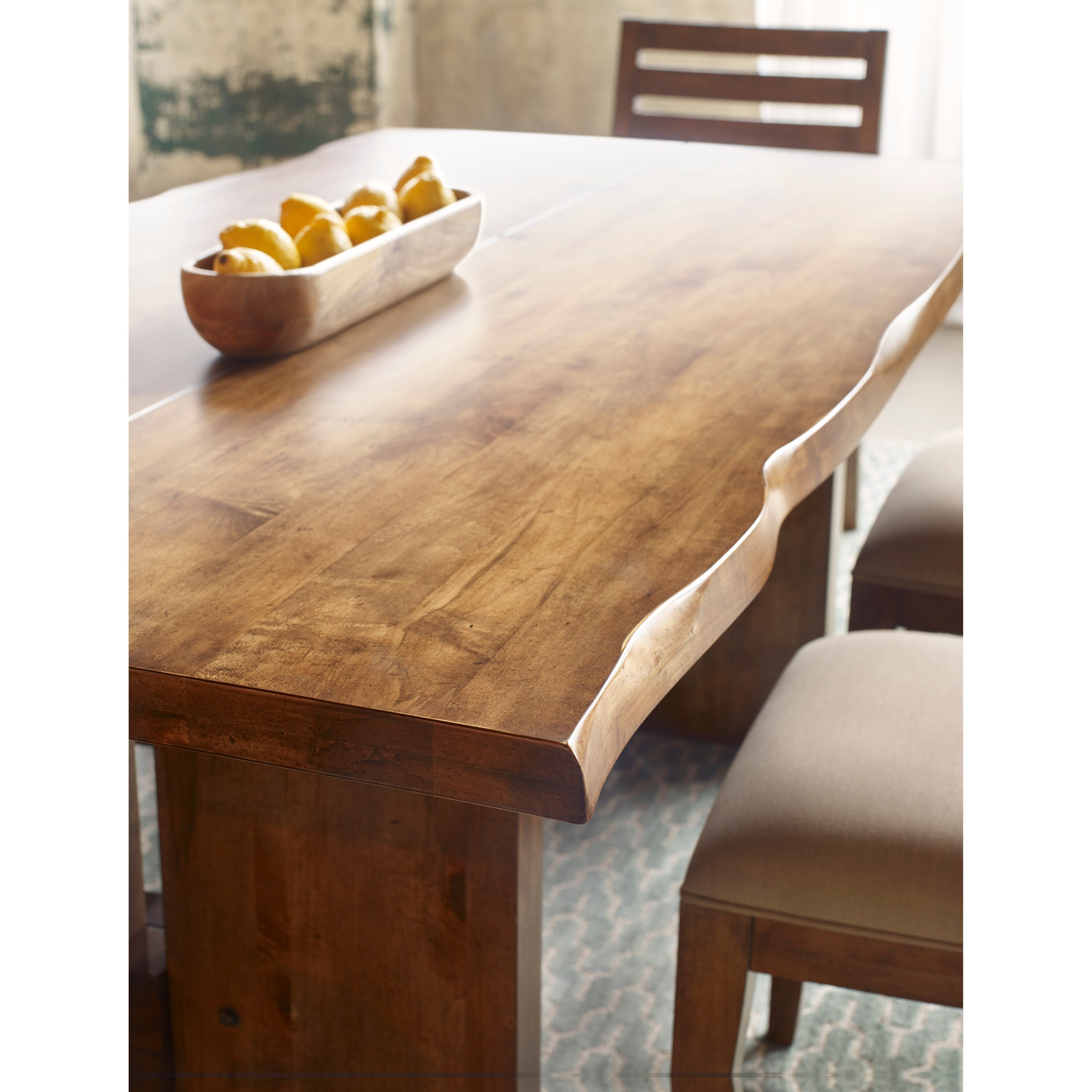 Kincaid Furniture Traverse 660744 Cutler Live Edge Trestle Dining