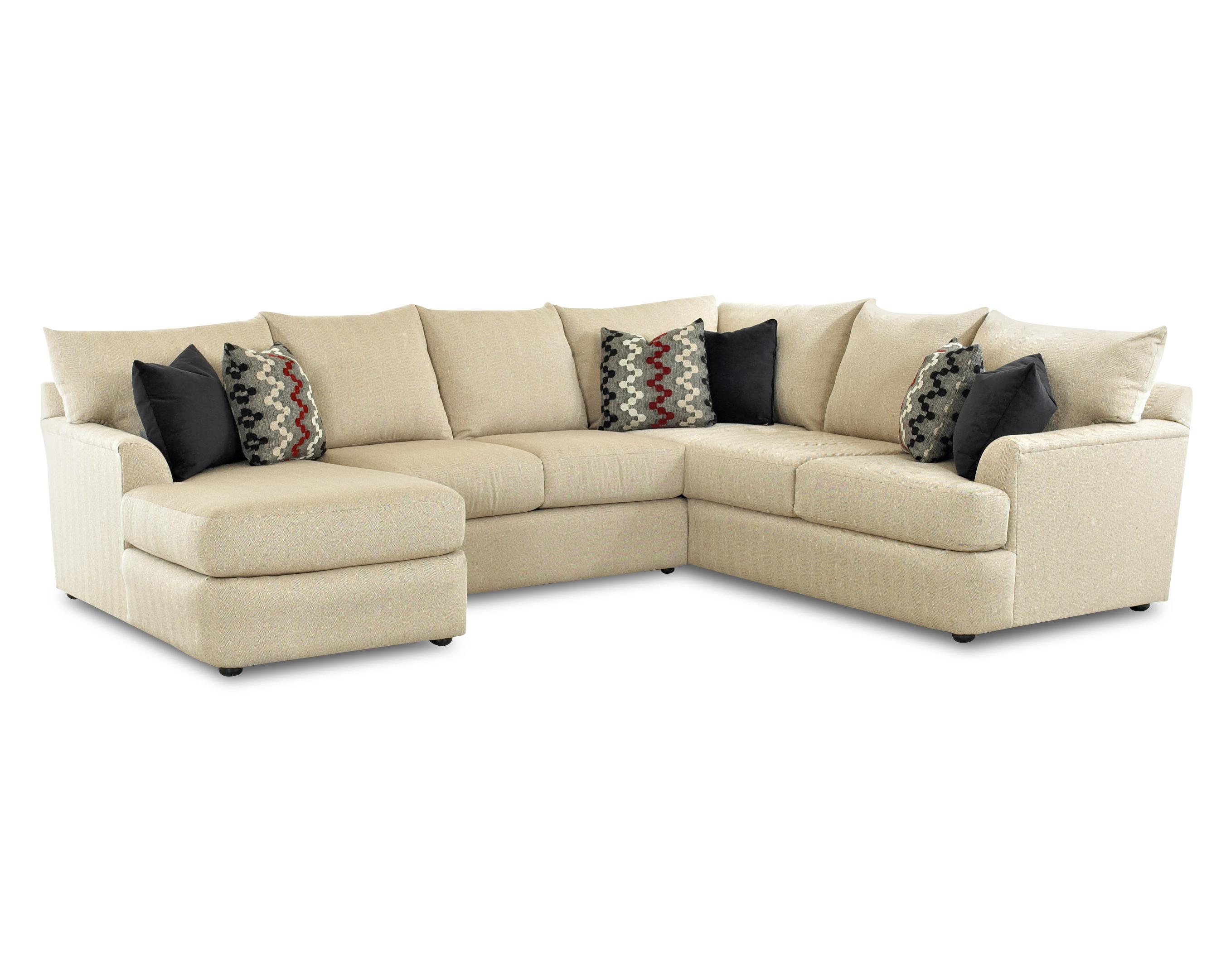 Klaussner Findley Sectional Sofa With Left Side Chaise Lounger Dunk