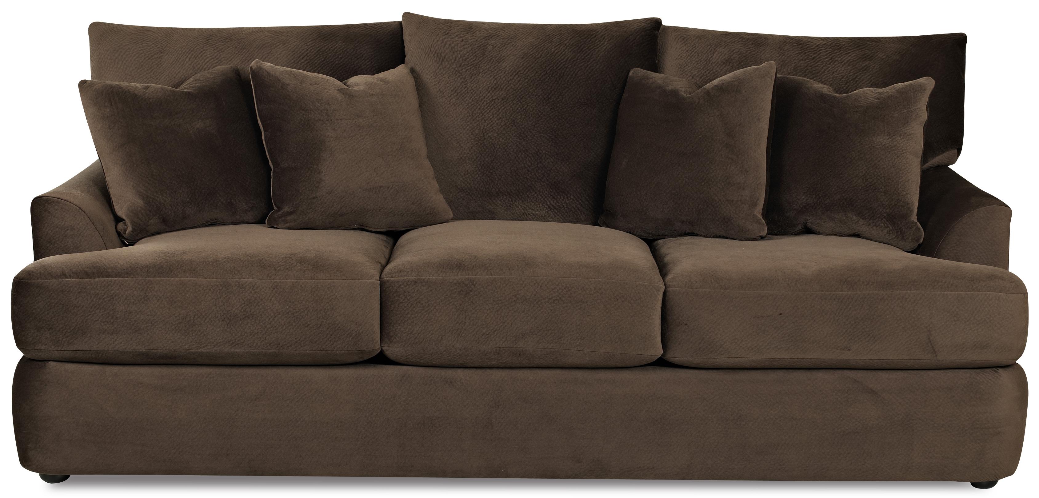 Klaussner Findley K56830 S Three Over Three Sofa With Accent Pillows