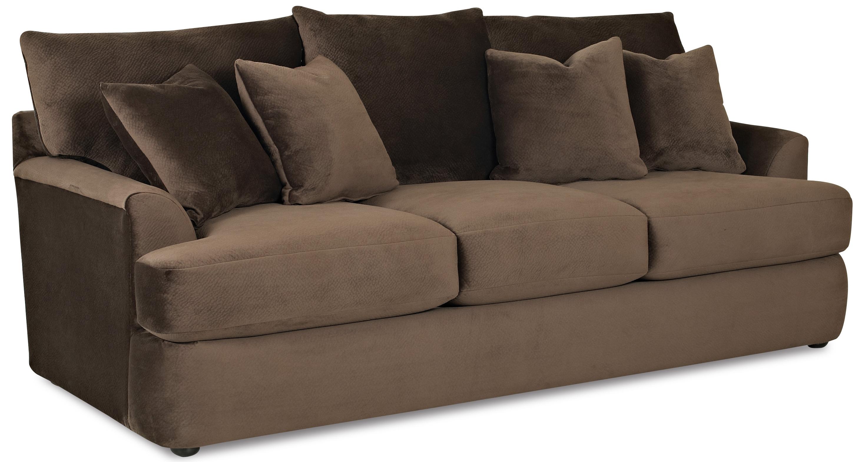 Klaussner Findley K56830 S Three Over Three Sofa With Accent Pillows