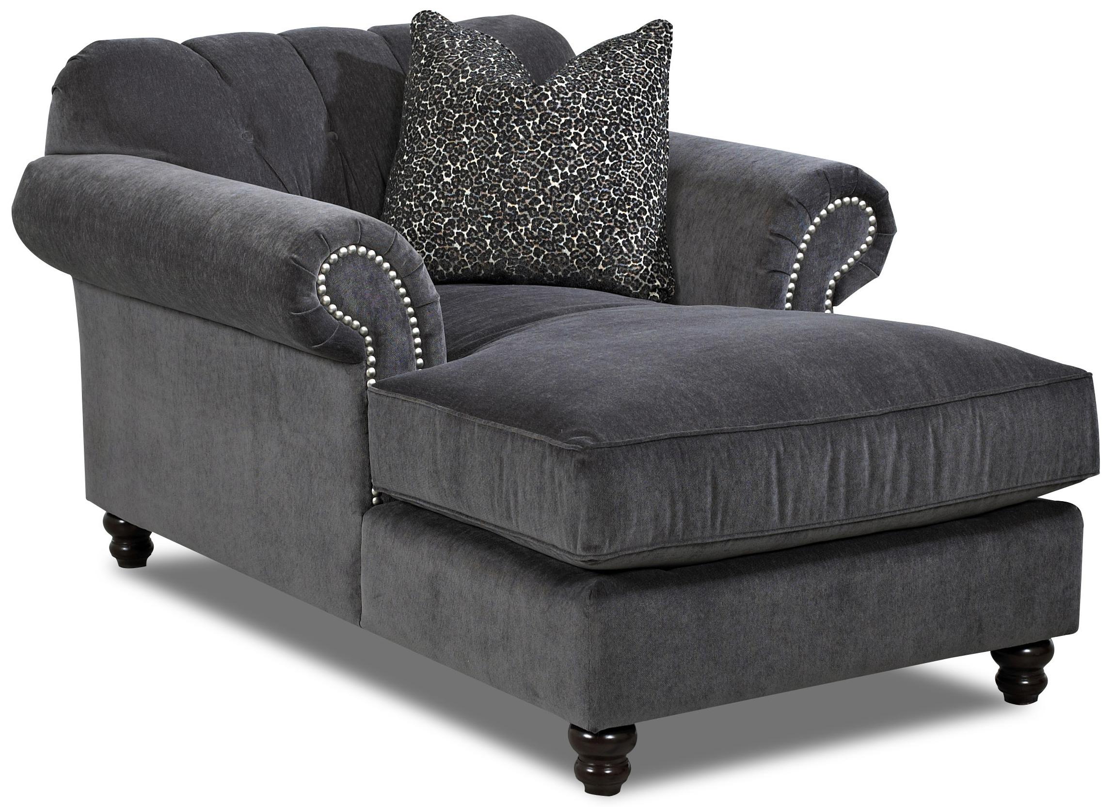 Klaussner Flynn Traditional Chaise with Button Tufted Back ...