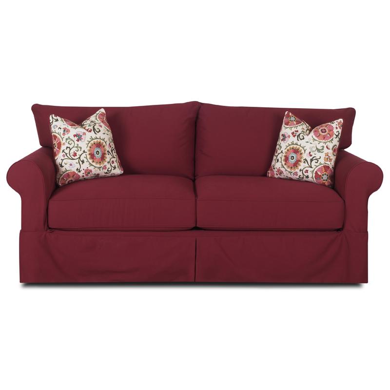 Klaussner Jenny Slipcover Sofa with Skirt Value City Furniture Sofas