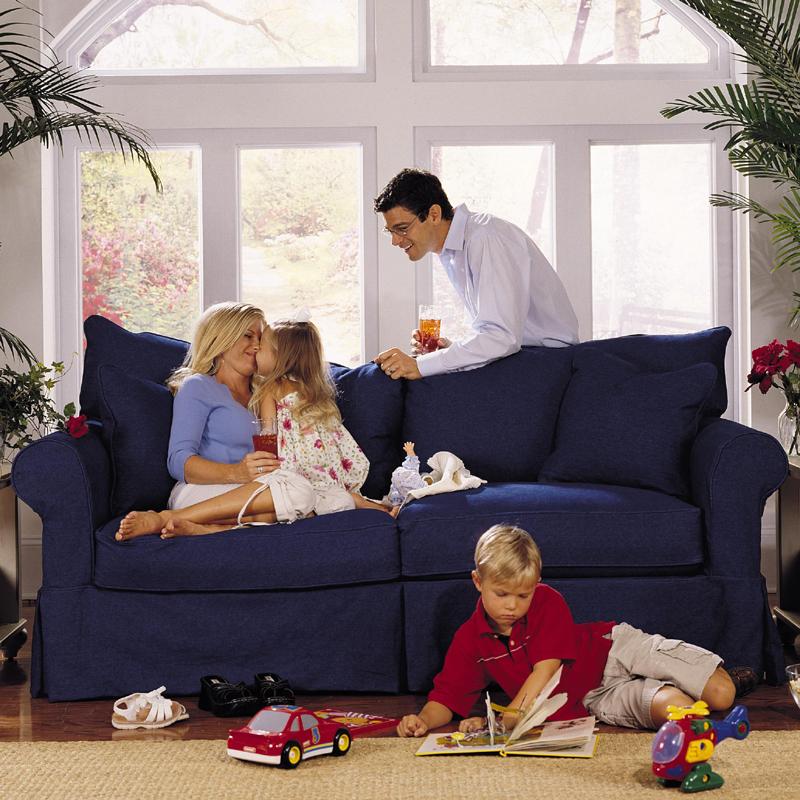 Klaussner Jenny Slipcover Sofa with Skirt Value City Furniture Sofas