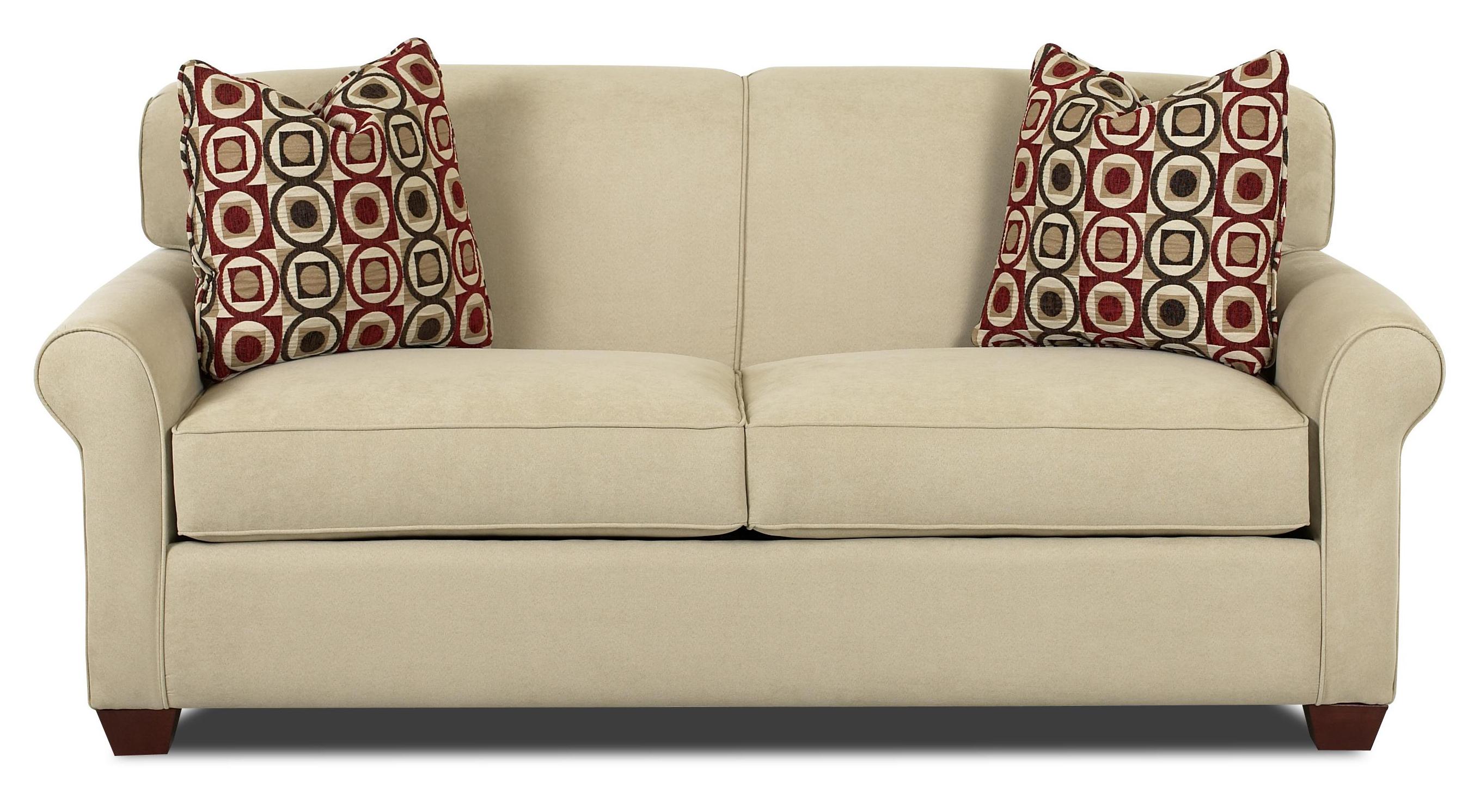 Klaussner Mayhew Innerspring Sleeper Sofa with Accent Pillows Johnny