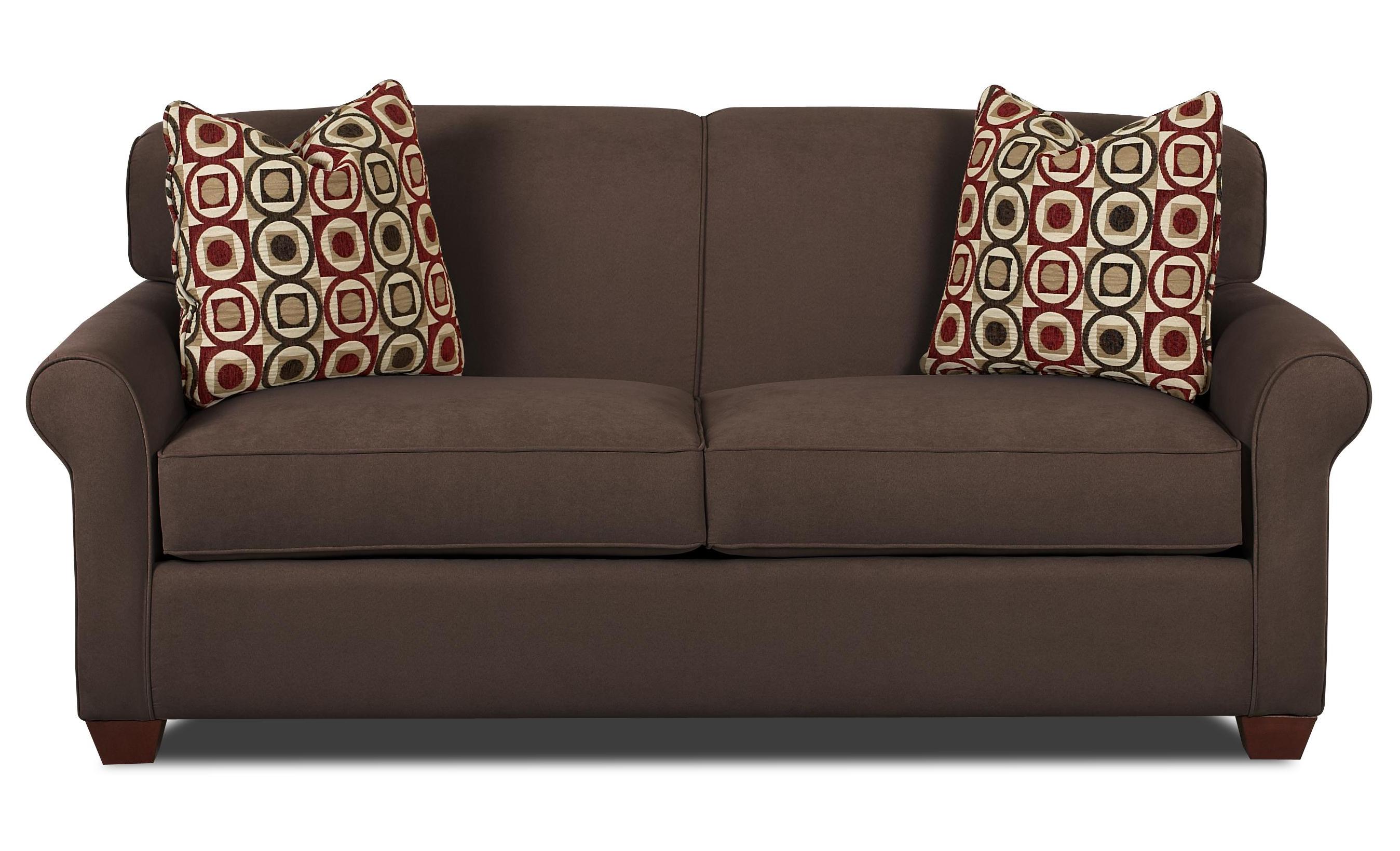 Klaussner Mayhew Innerspring Sleeper Sofa with Accent Pillows Johnny