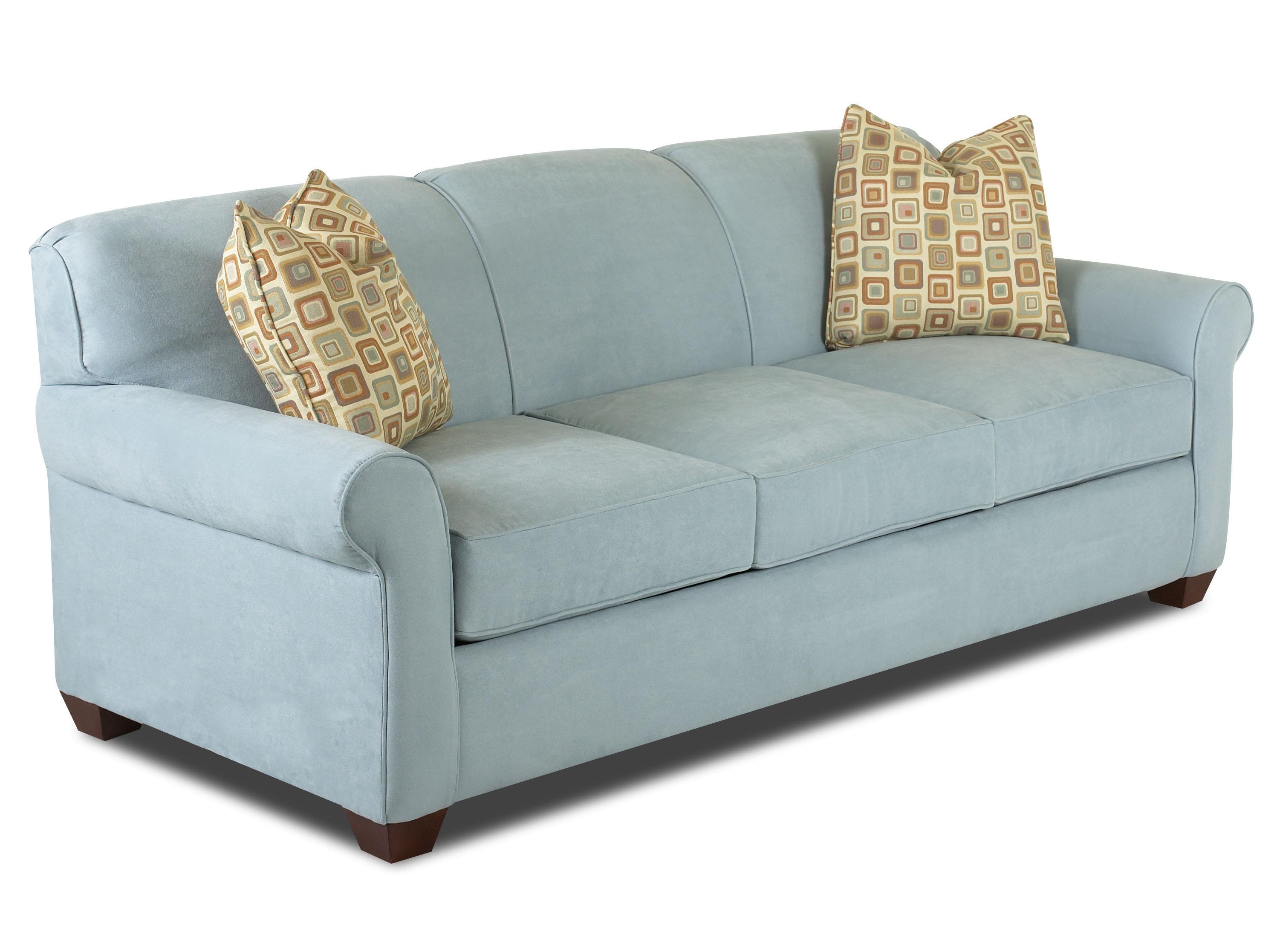Klaussner Mayhew Stationary Sofa with Accent Pillows Darvin Furniture