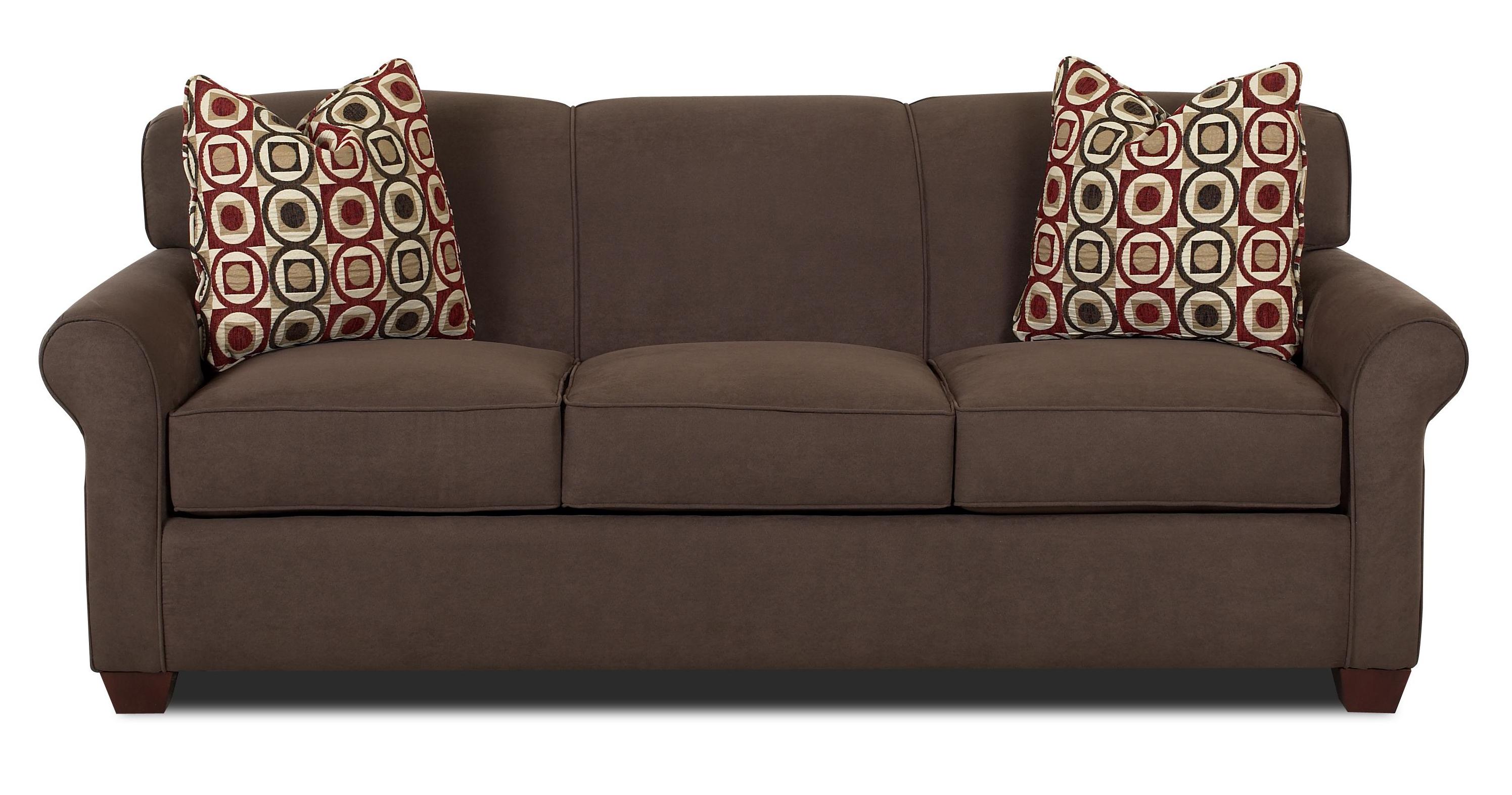 Klaussner Mayhew Stationary Sofa with Accent Pillows Colder's