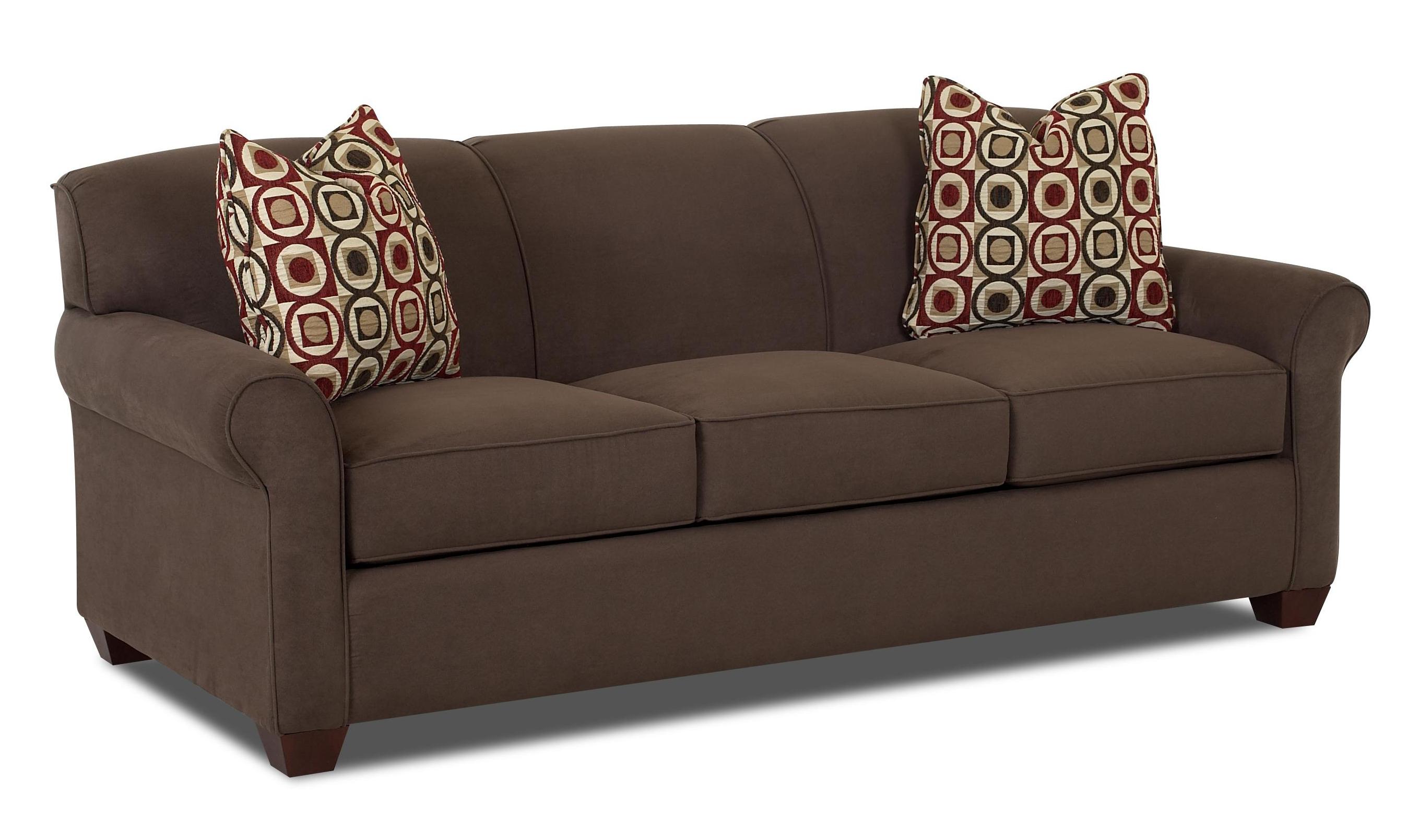 Klaussner Mayhew Stationary Sofa with Accent Pillows Colder's