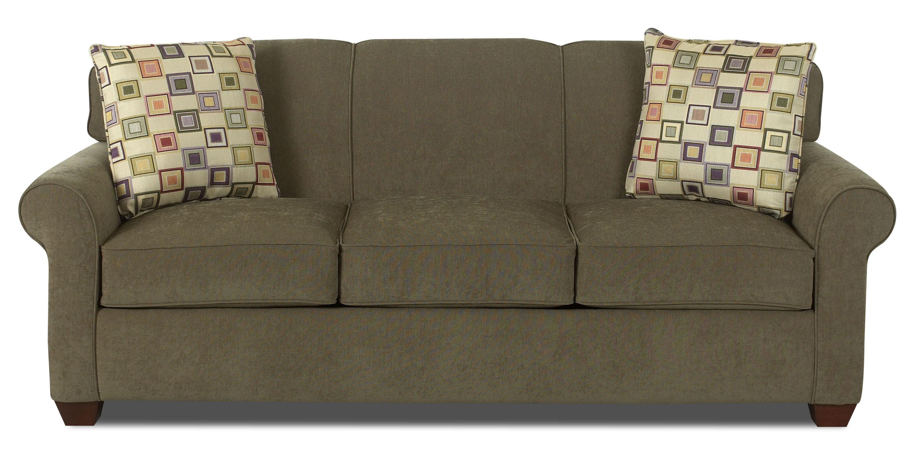 Klaussner Mayhew Stationary Sofa with Accent Pillows Colder's