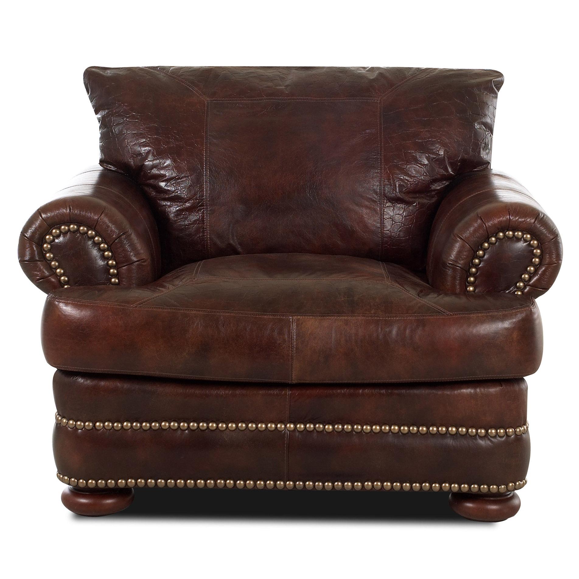 Klaussner Montezuma LD4380010 C Leather Chair with Rolled Arms Dunk