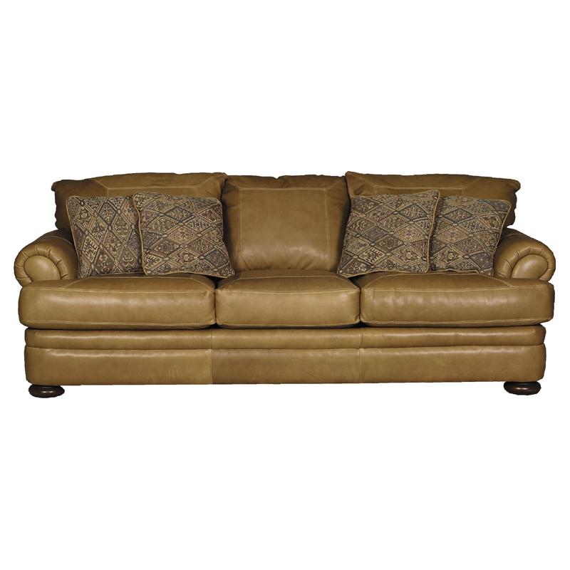 Klaussner Montezuma Leather Sofa with Rolled Arms Darvin Furniture Sofa