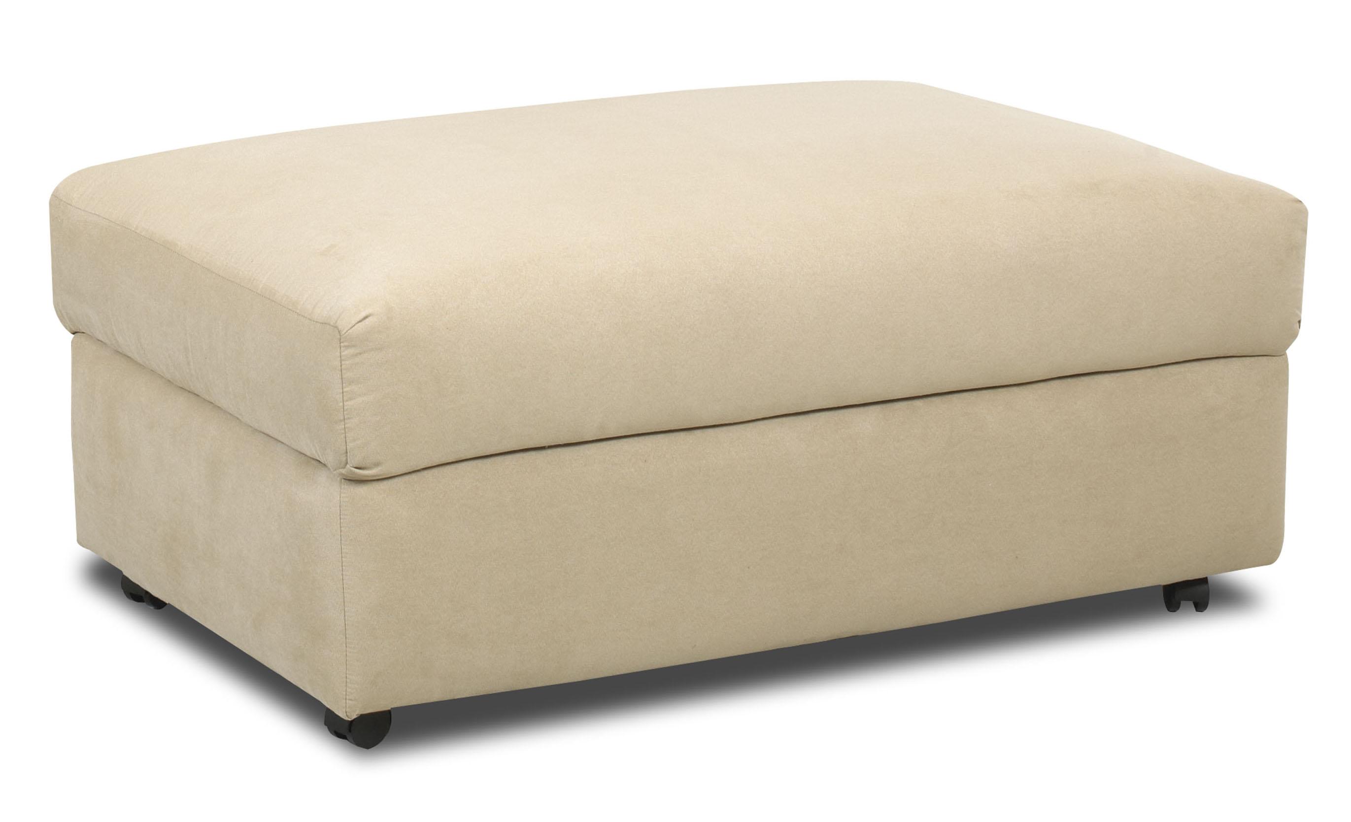 Klaussner Possibilities Storage Ottoman with Wheels Dunk & Bright Furniture Ottomans