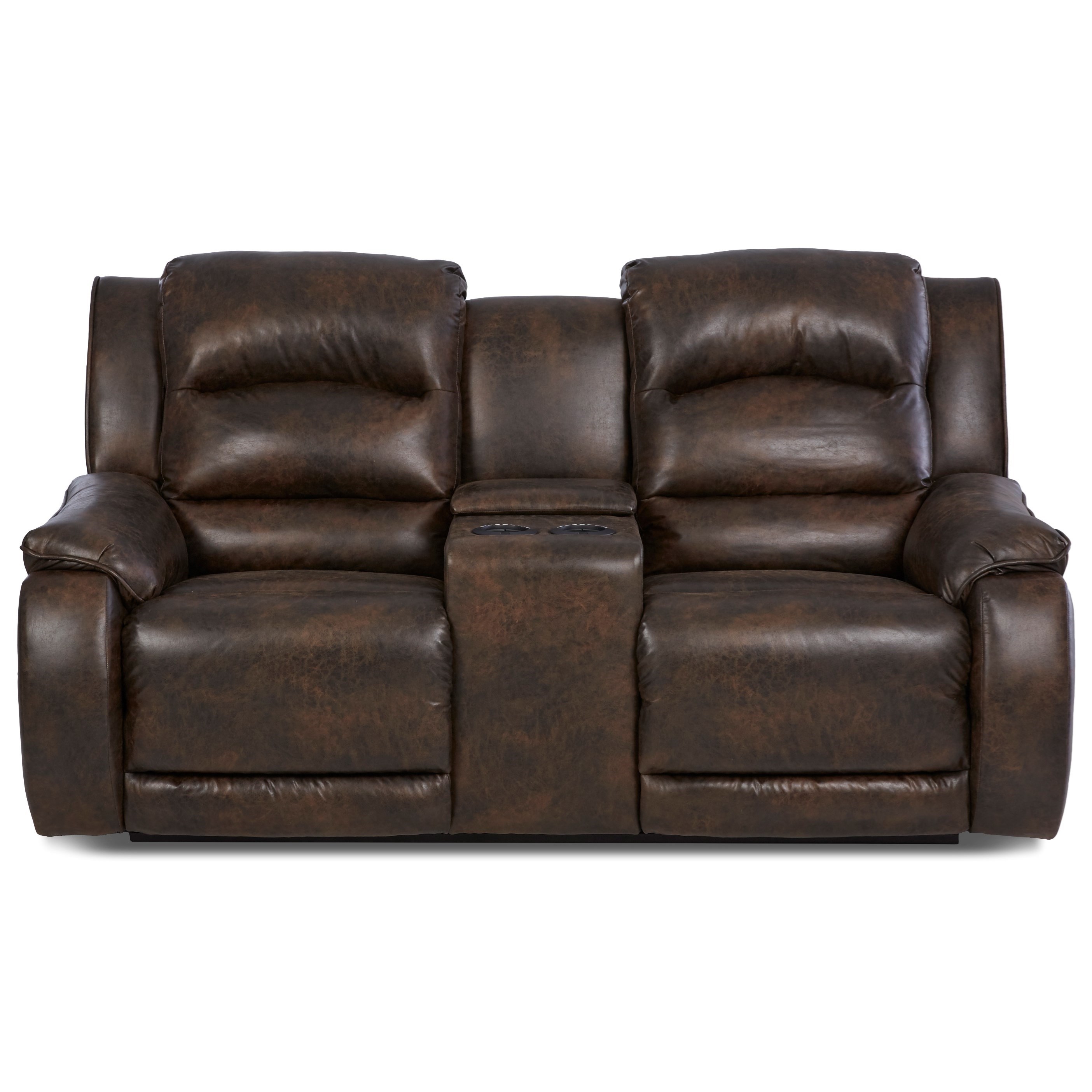 Klaussner Reuben Reclining Console Loveseat With Power