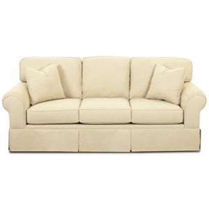 Klaussner Woodwin Casual Skirted Sofa | AHFA | Sofas