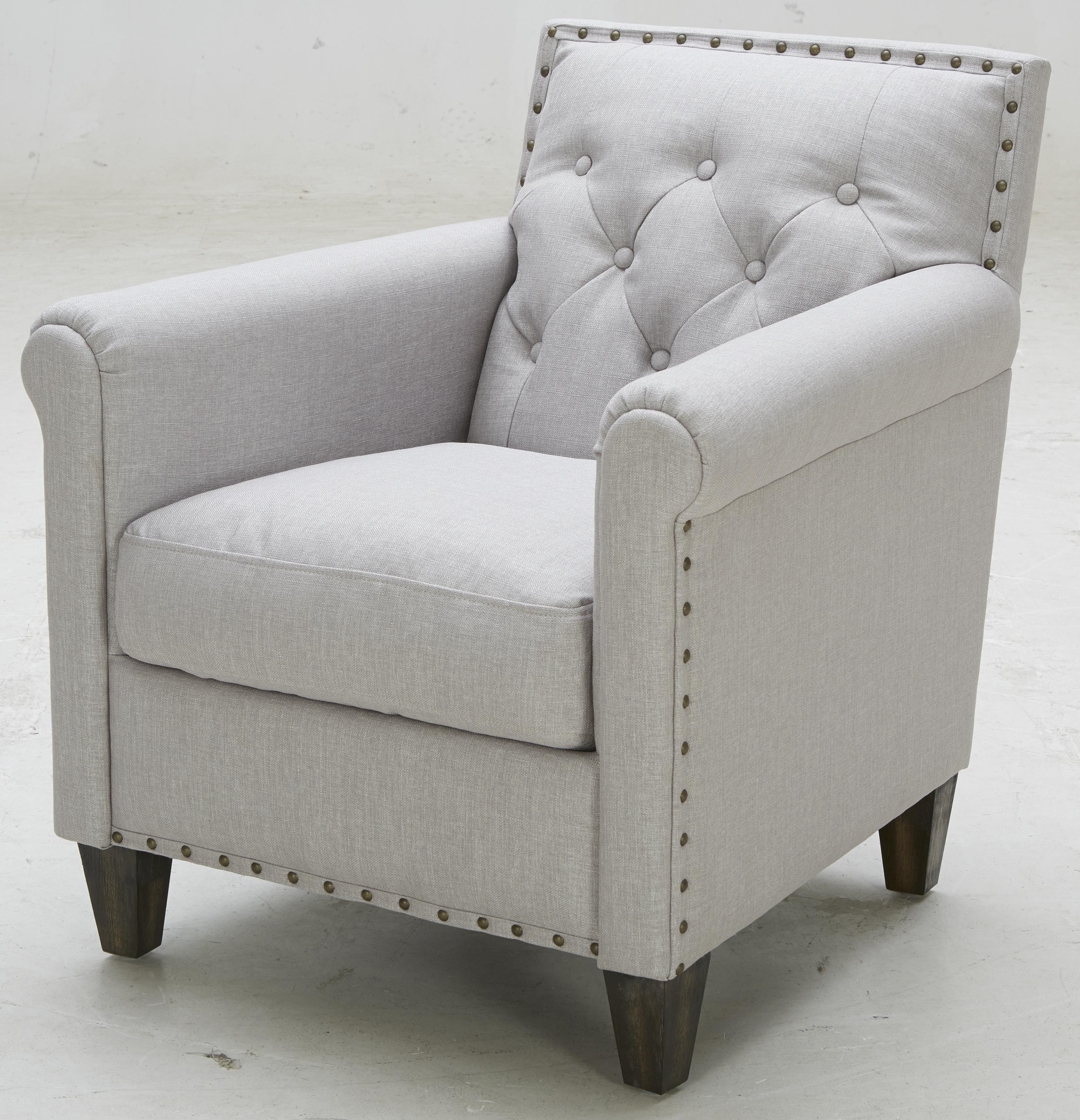 Warehouse M A655 A655 Transitional Tufted Chair with Rolled Arms and
