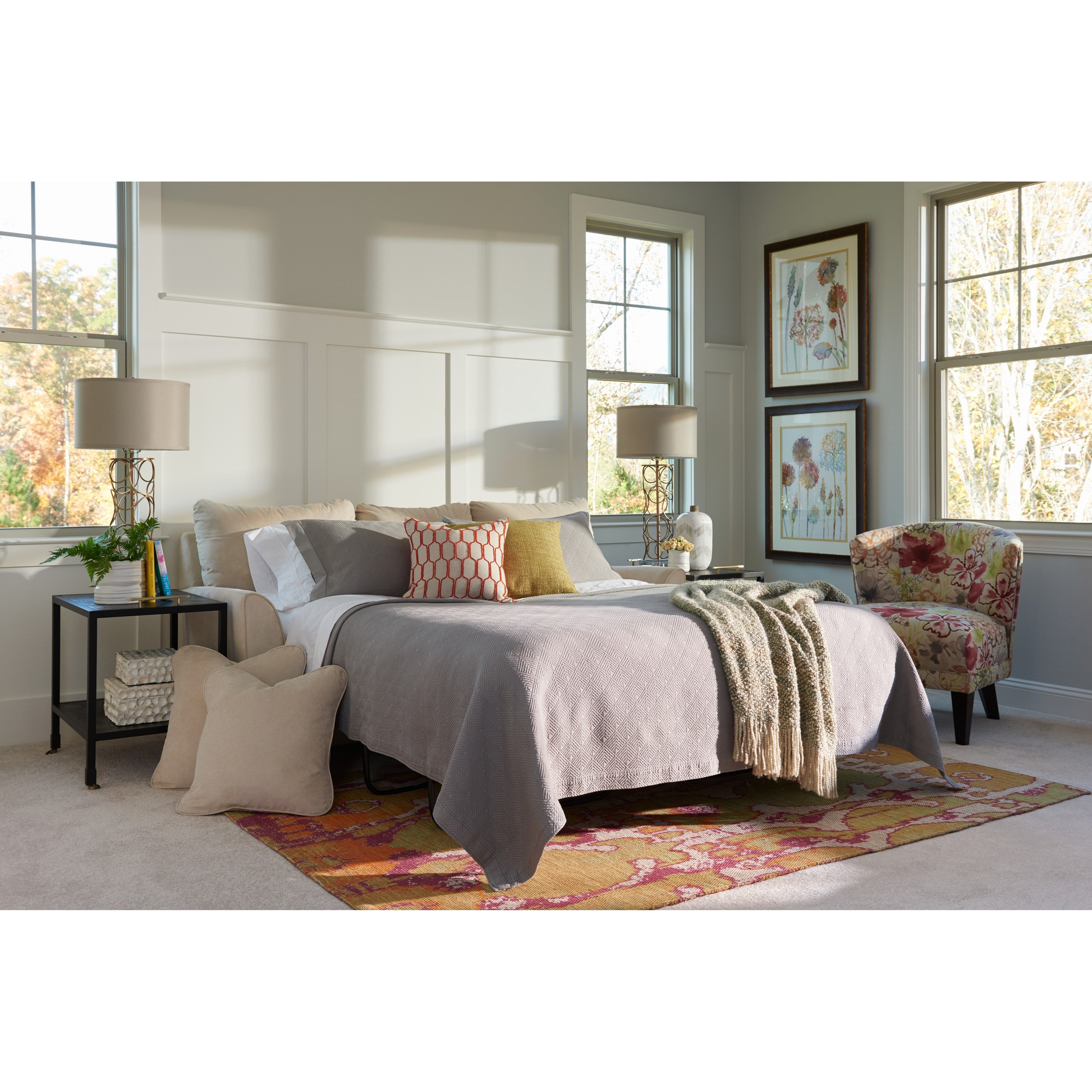 LaZBoy Amy Casual Supreme Comfort Queen Sleeper Sofa with Premier ComfortCore Cushions Find