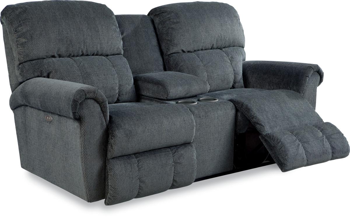LaZBoy Briggs Power Dual Recline Console Loveseat VanDrie Home